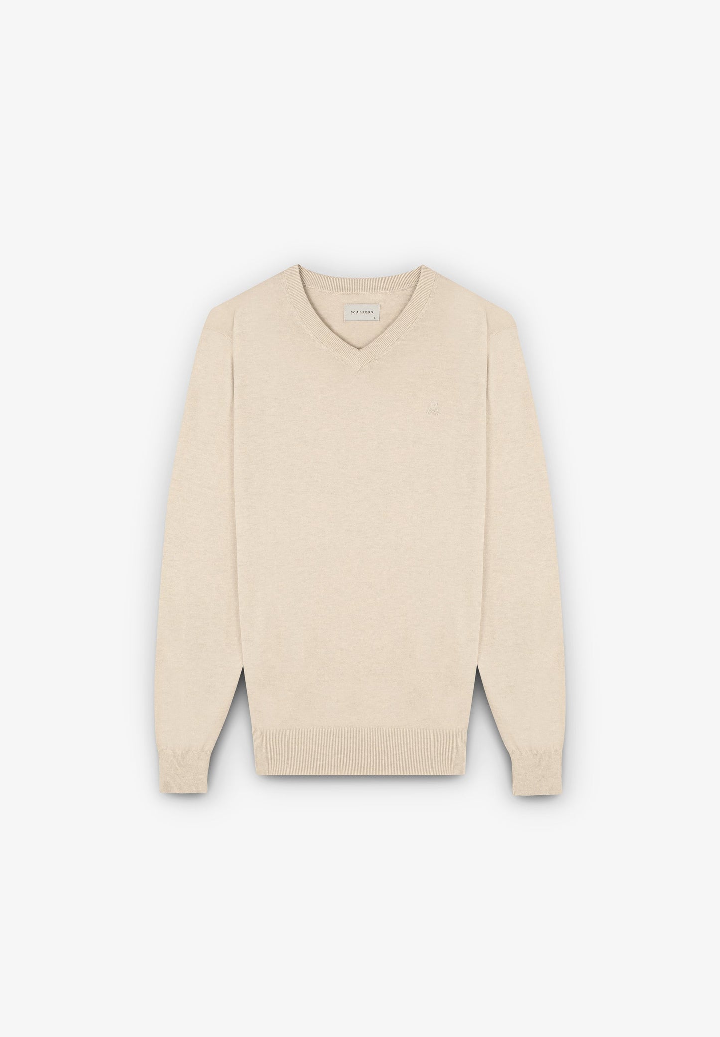 100% COTTON V-NECK SWEATER