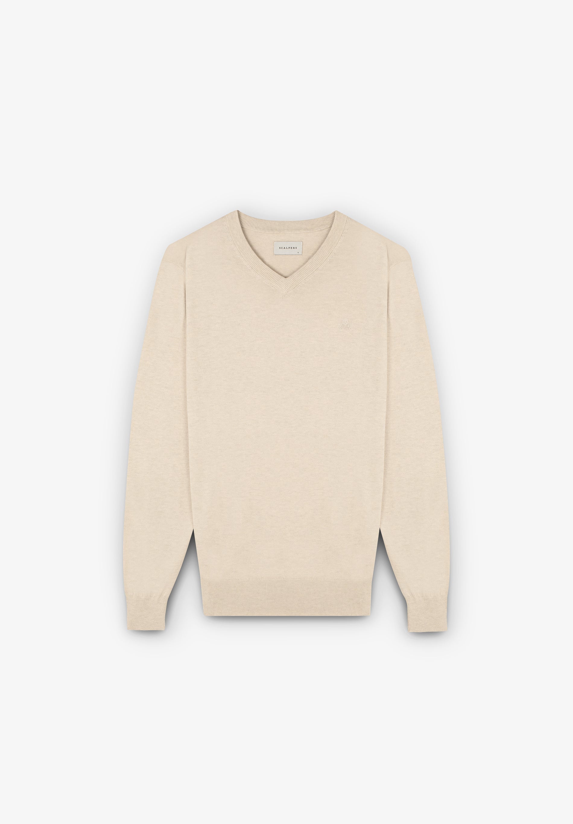 100% COTTON V-NECK SWEATER