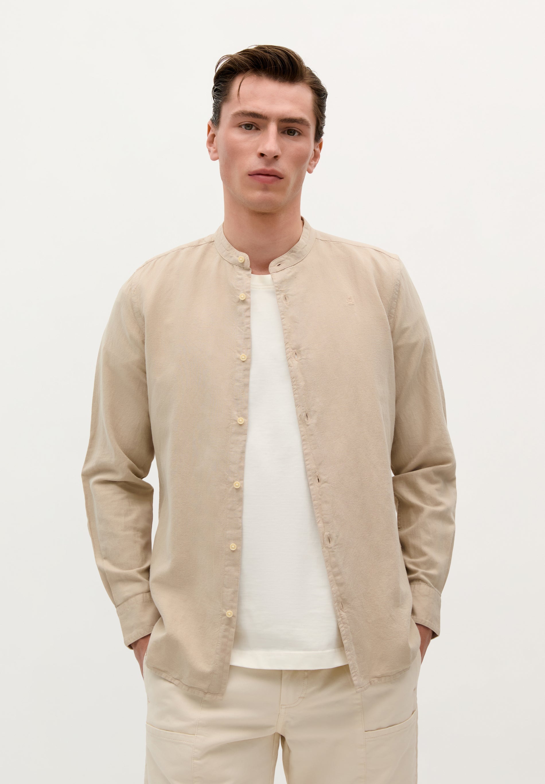 CHEMISE LIN COL MAO