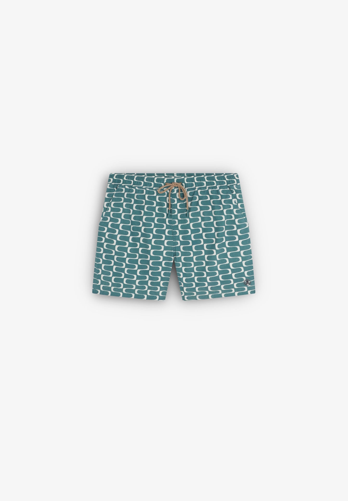 WAVED PRINT SWIMMING TRUNKS