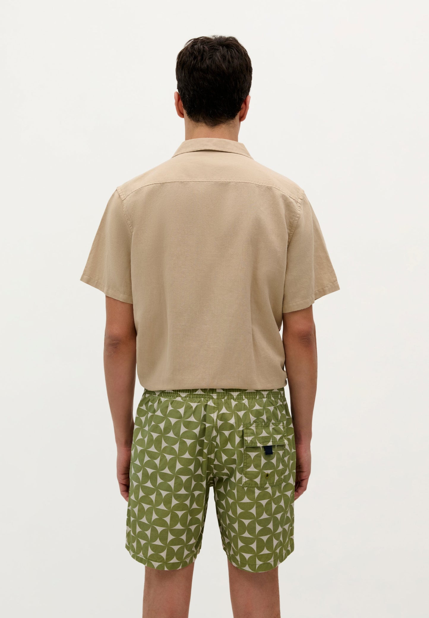 GEOMETRIC PRINT SWIMMING TRUNKS