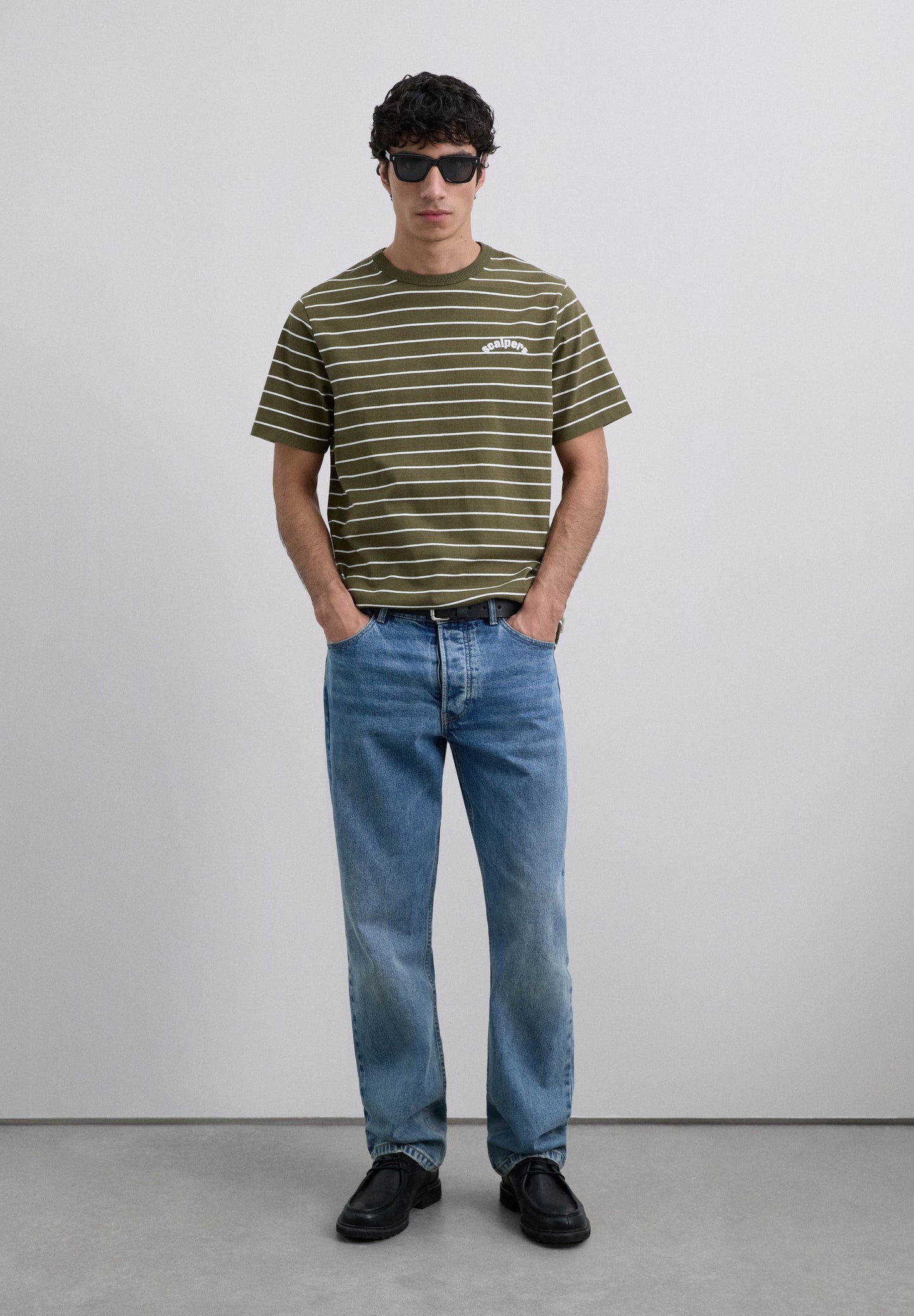 STRIPED LOGO PRINT T-SHIRT