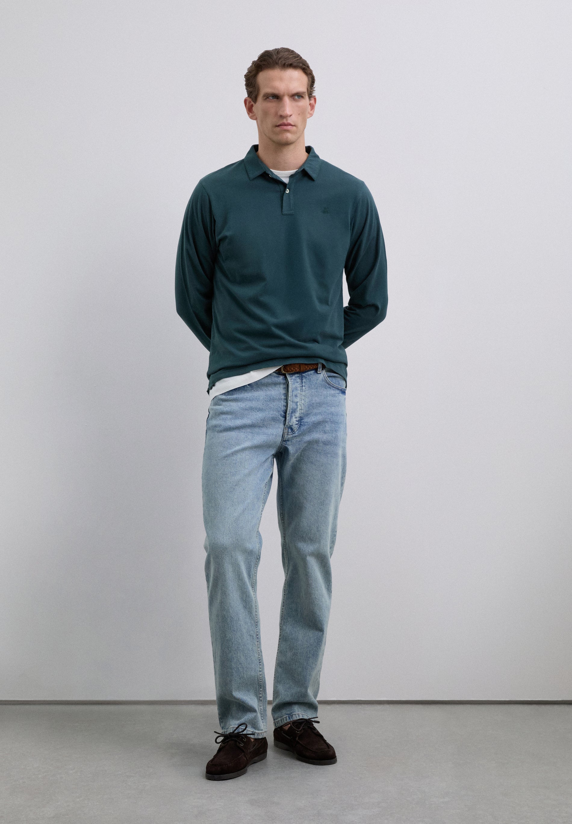 LONG SLEEVE POLO SHIRT WITH SKULL