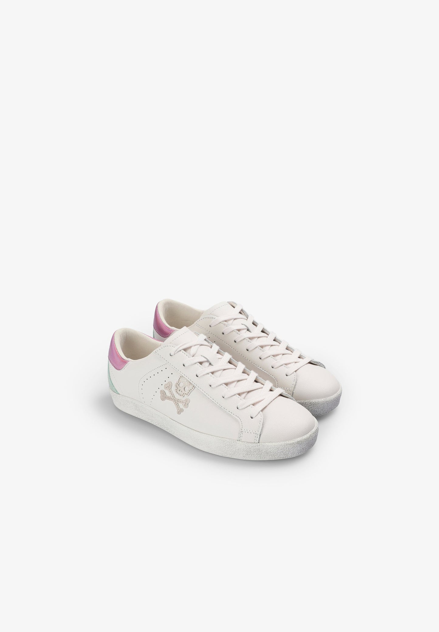 CONTRAST LEATHER SNEAKERS