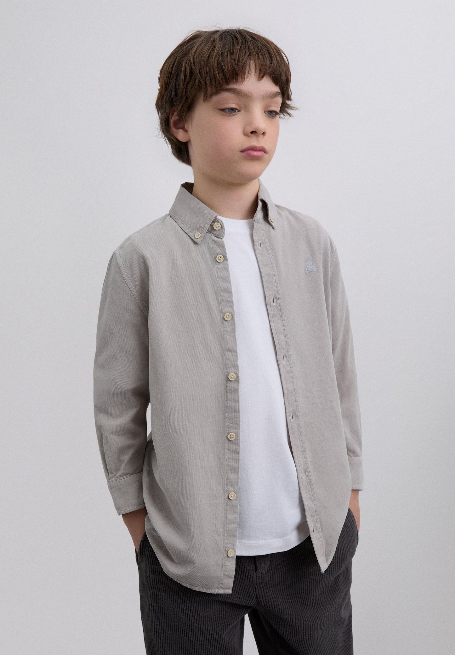 CHEMISE SKULL BRODÉ MICROVELOURS