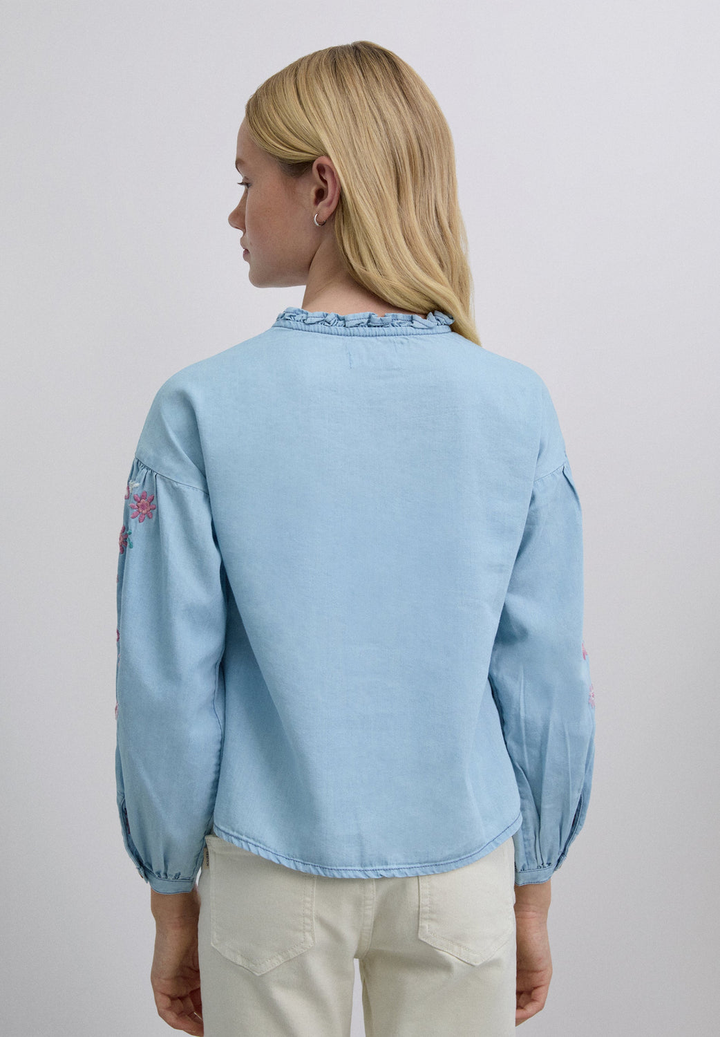 CAMISA FLORES MANGA ABULLONADA - Scalpers