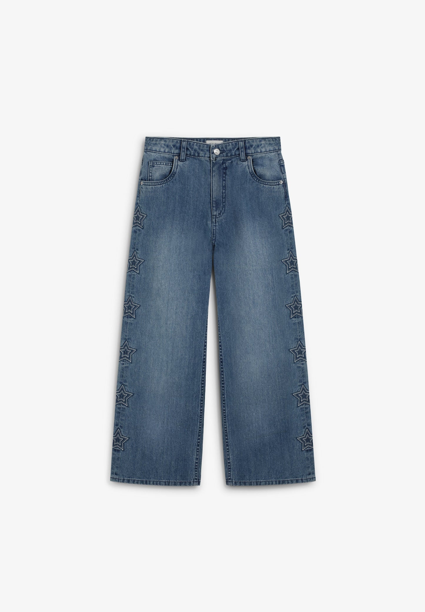 WIDE LEG TROUSERS WITH EMBROIDERED STARS
