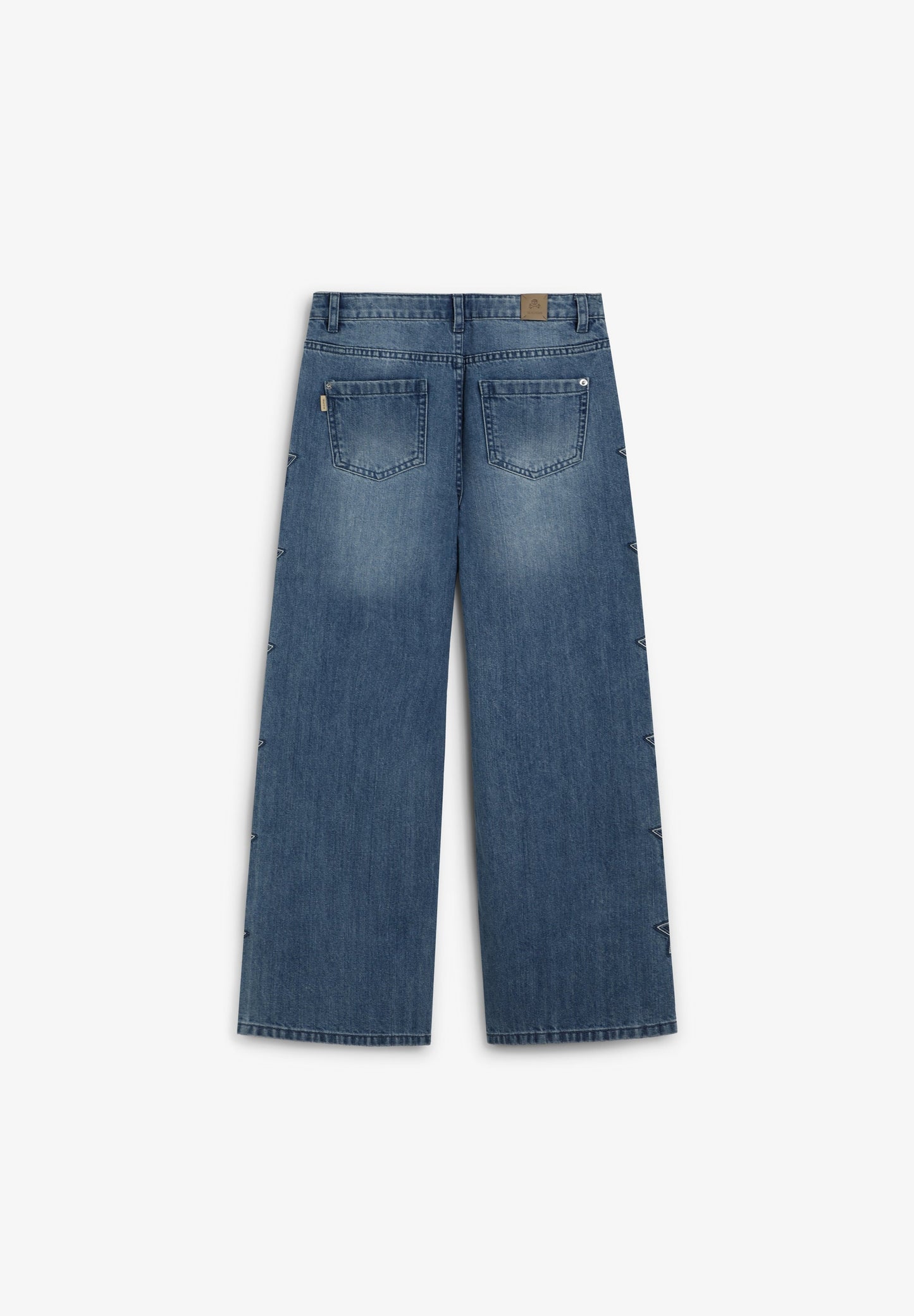 WIDE LEG TROUSERS WITH EMBROIDERED STARS