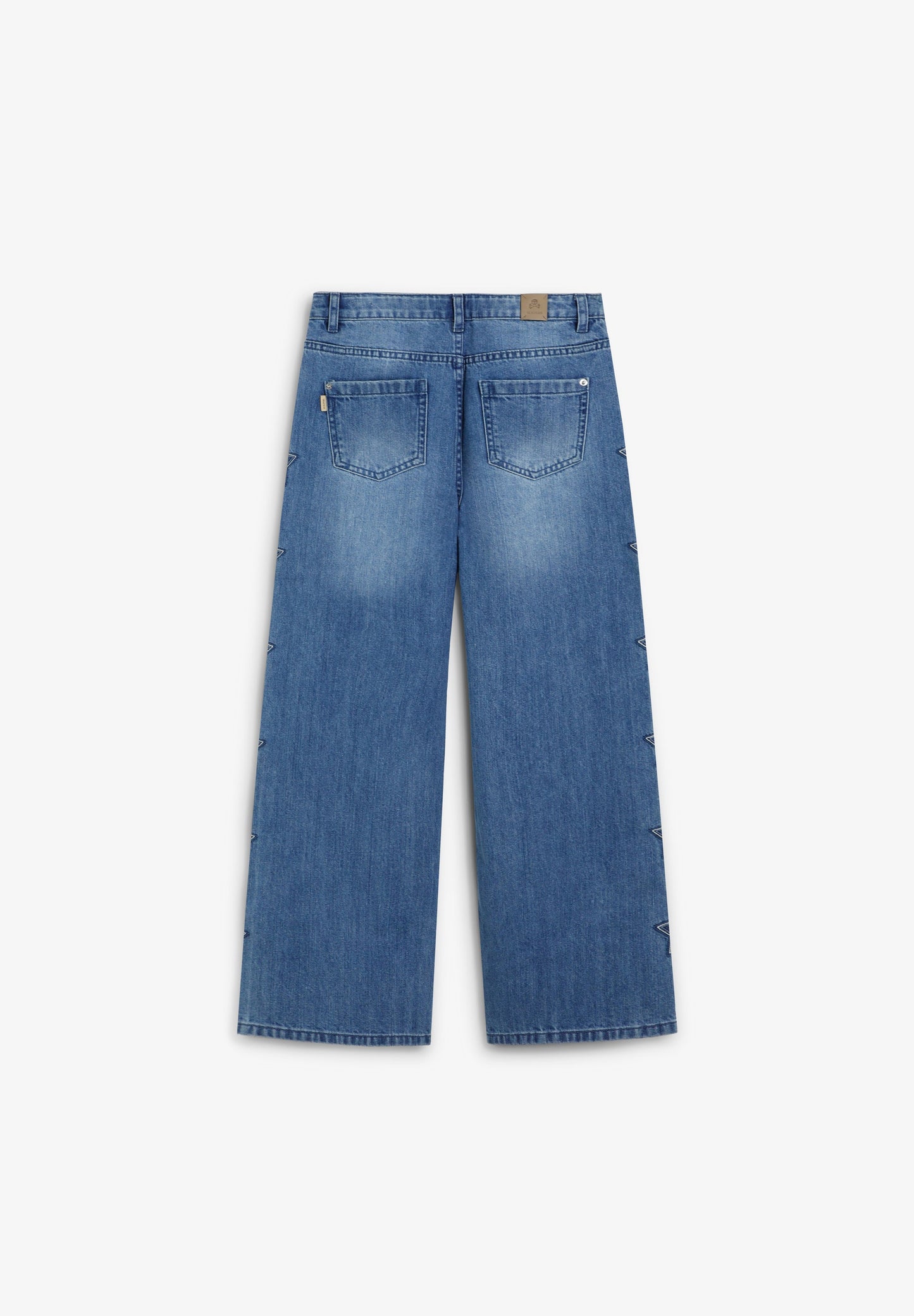 PANTALON WIDE LEG ÉTOILES BRODÉES