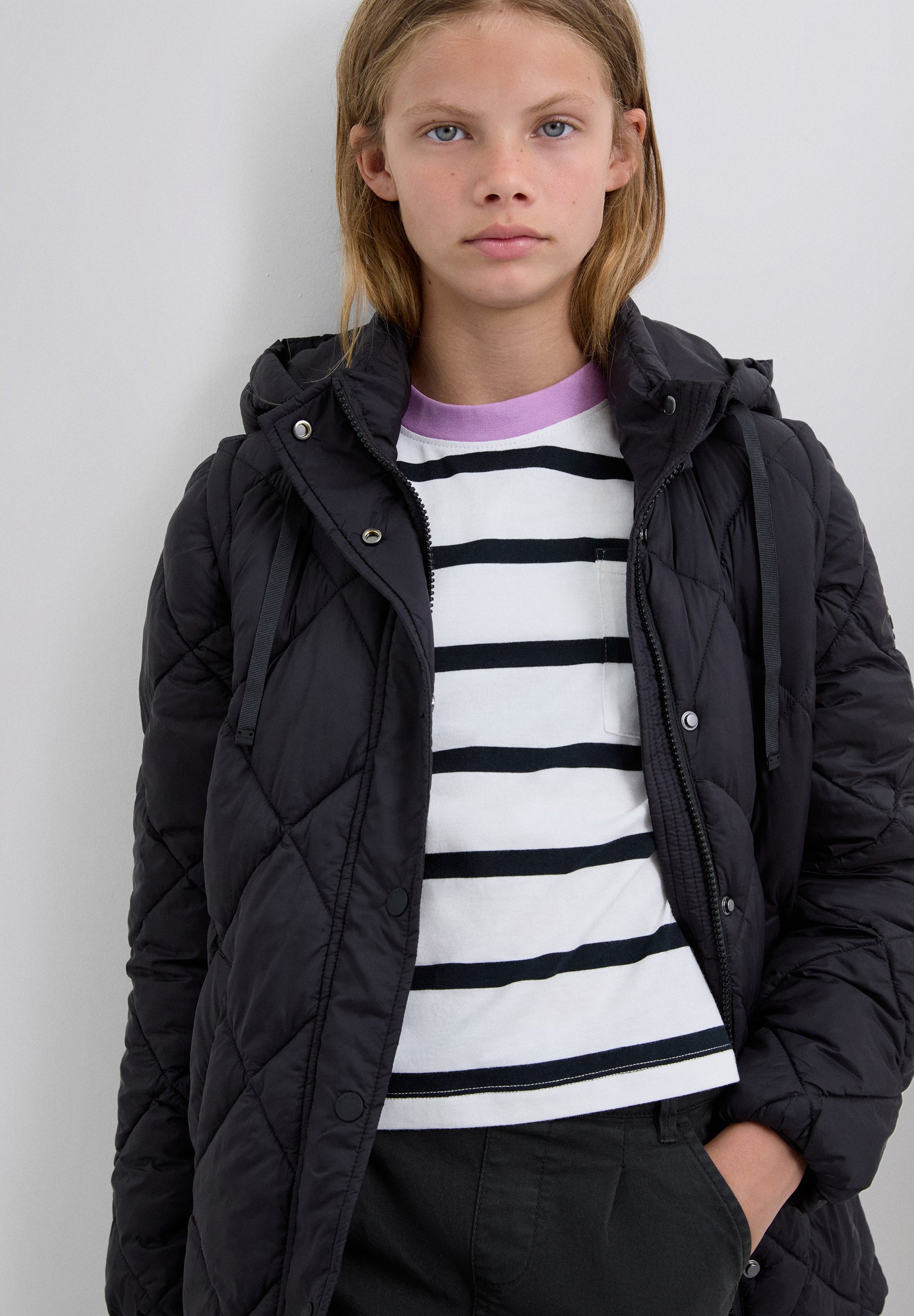 STEPPMANTEL MIT ABNEHMBAREN ELEMENTEN