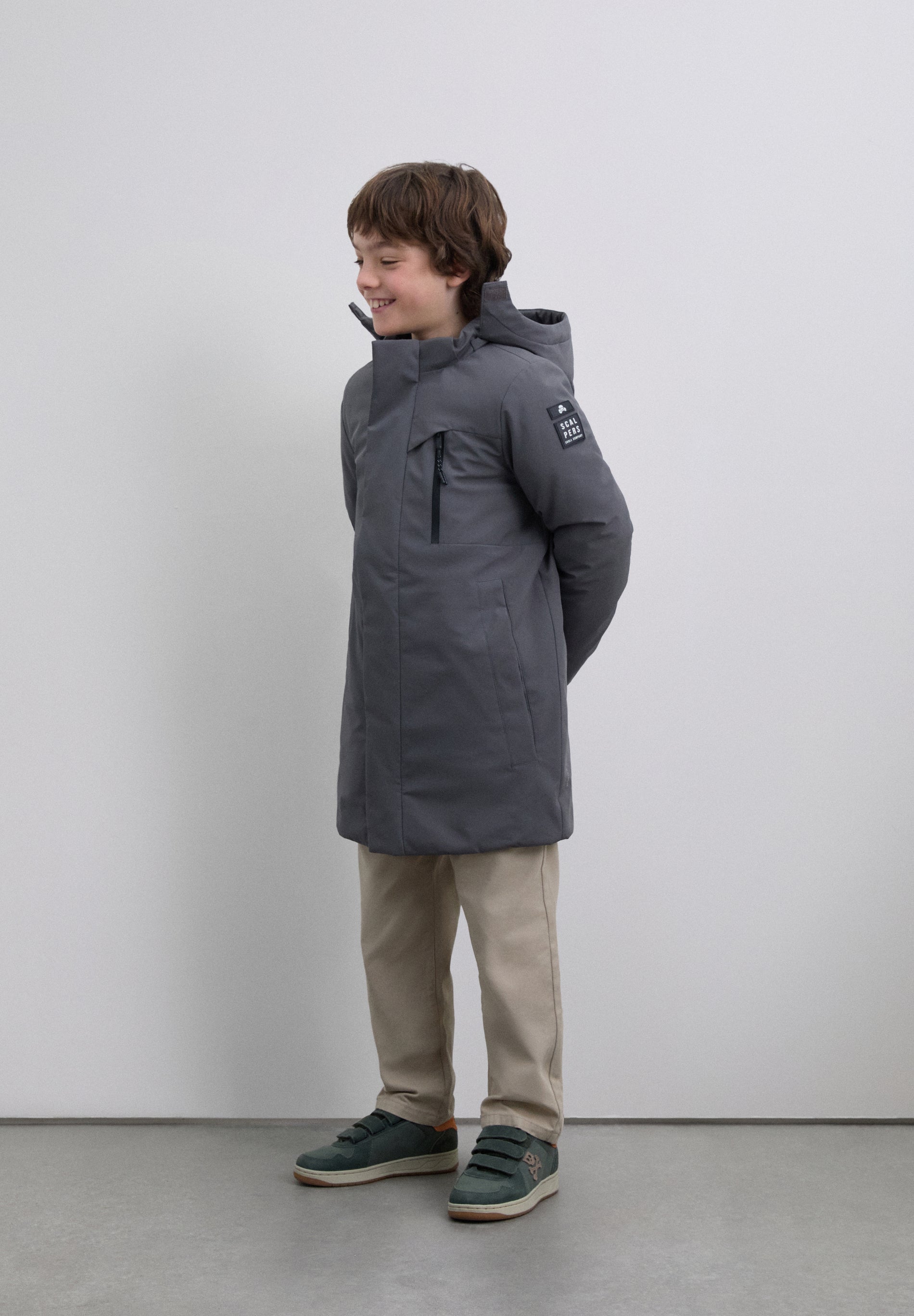 PARKA LONGUE APPLIQUE CÔTÉ