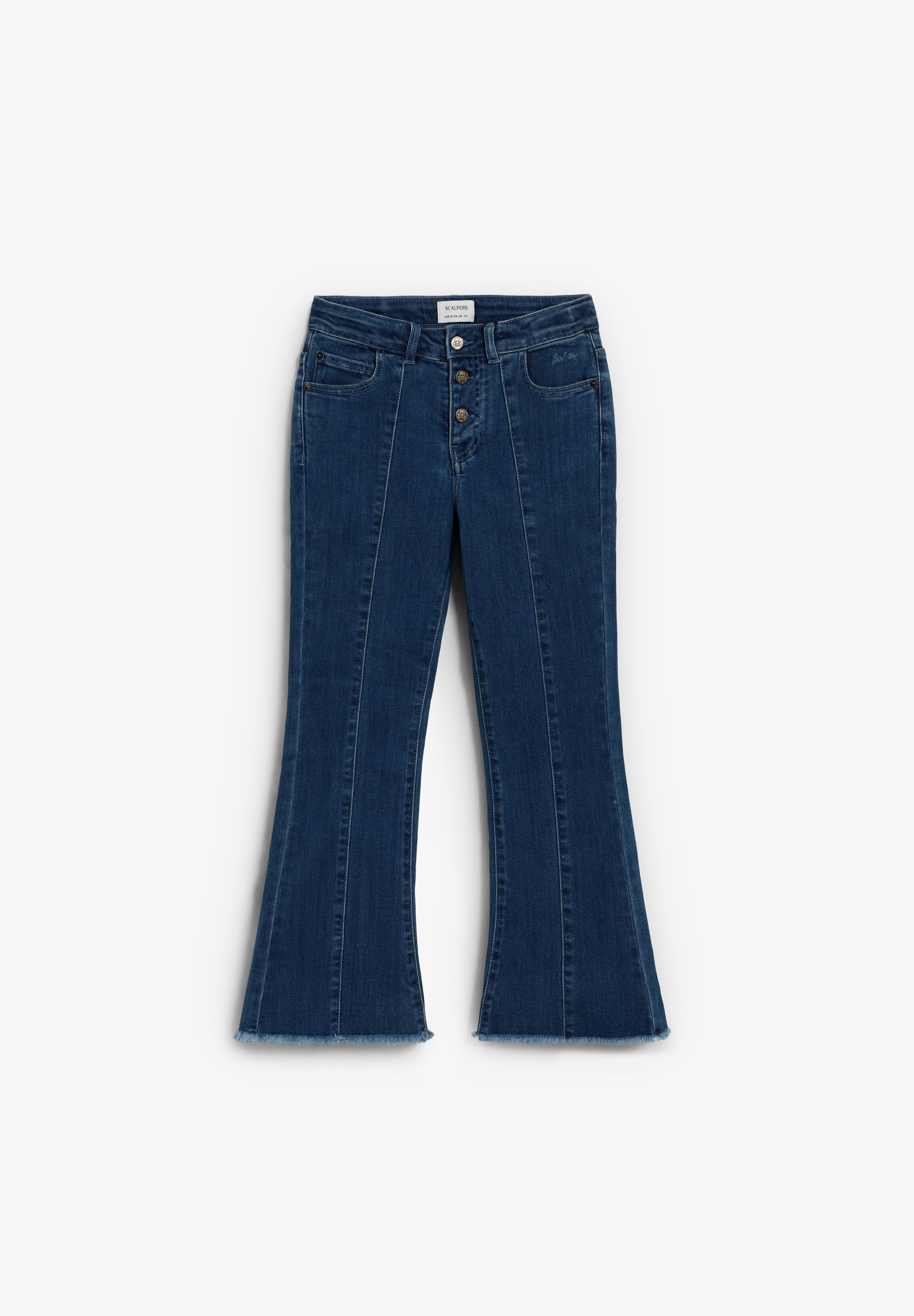 FLARED DENIM TROUSERS