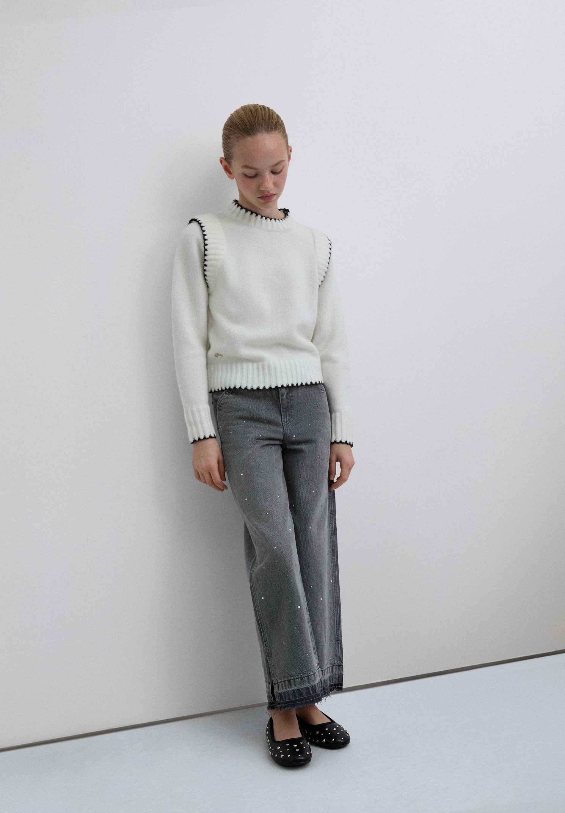 CULOTTE-HOSE MIT NIETEN