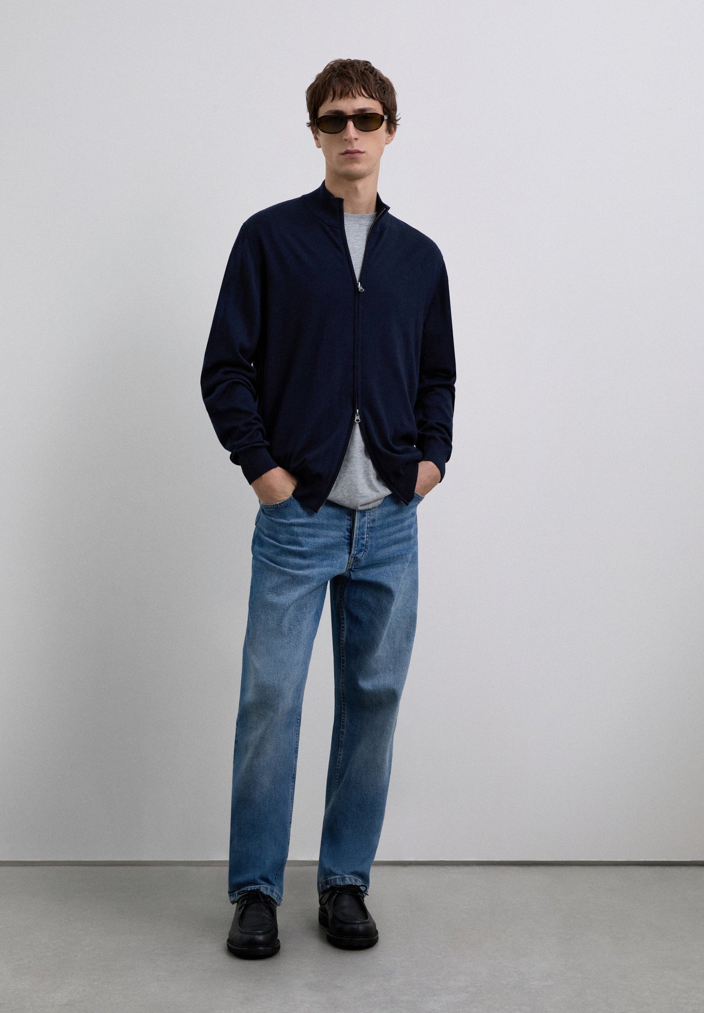 CARDIGAN FERMETURE ÉCLAIR LAINE MÉRINOS