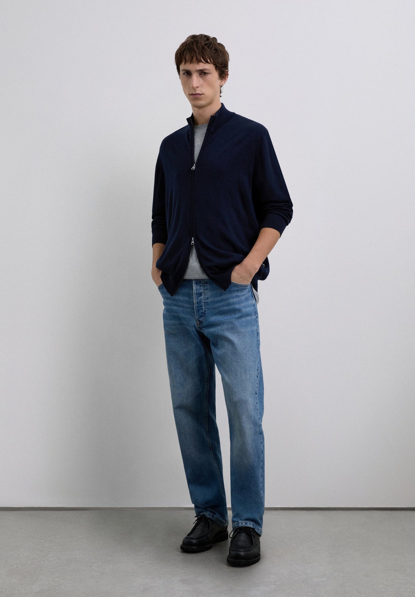 CARDIGAN FERMETURE ÉCLAIR LAINE MÉRINOS