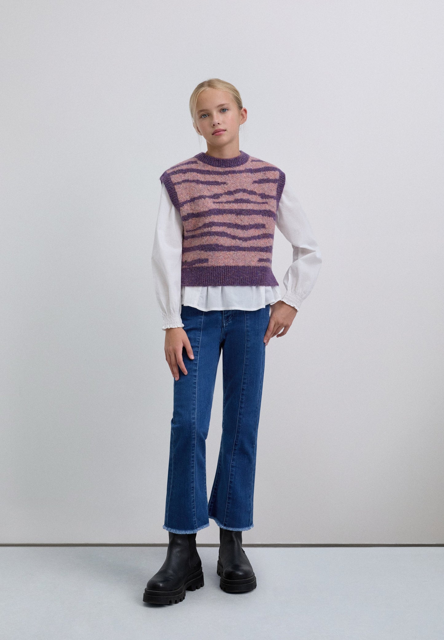 PULL SANS MANCHES MAILLE MOTIF ANIMAL