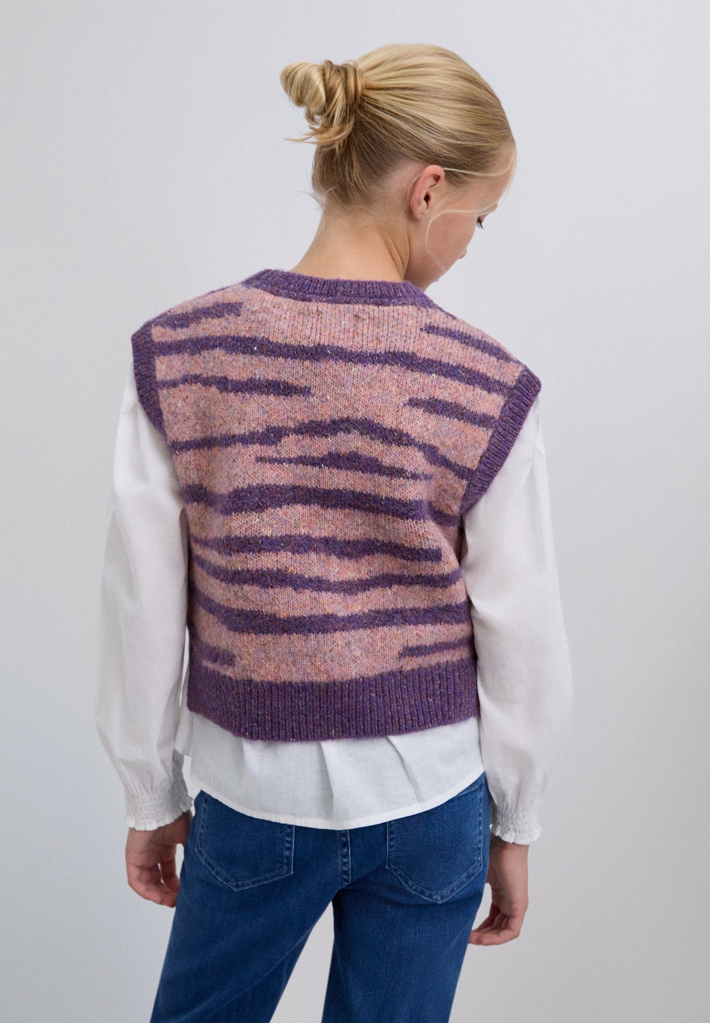 PULL SANS MANCHES MAILLE MOTIF ANIMAL