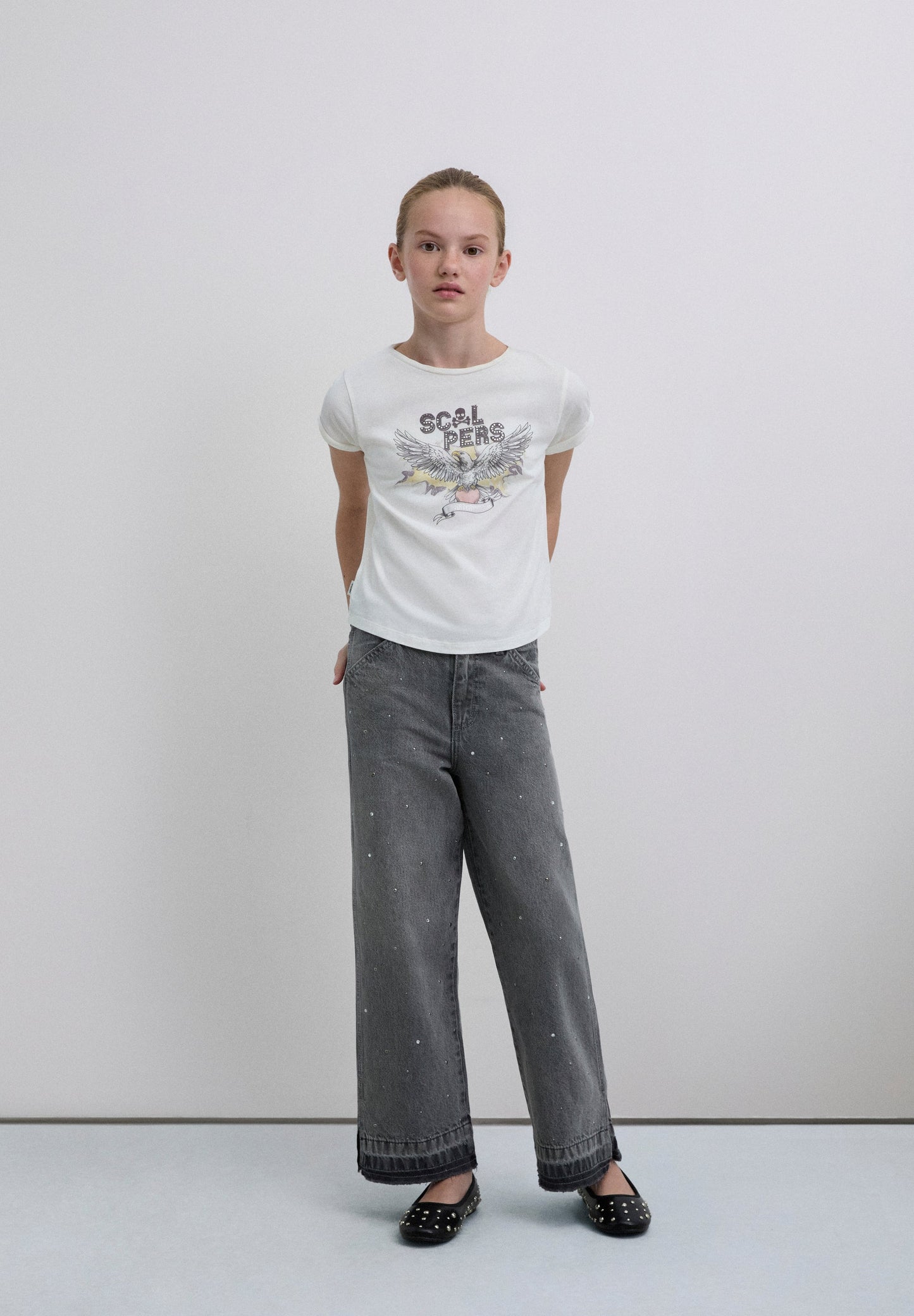 T-SHIRT MIT ADLER-PRINT