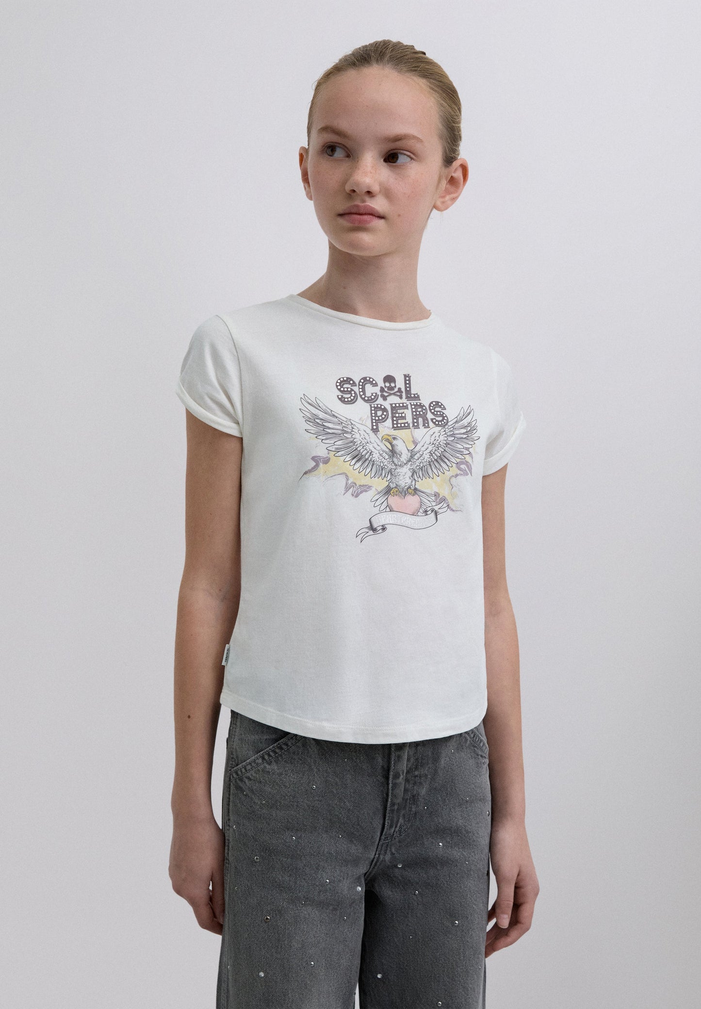 T-SHIRT MIT ADLER-PRINT