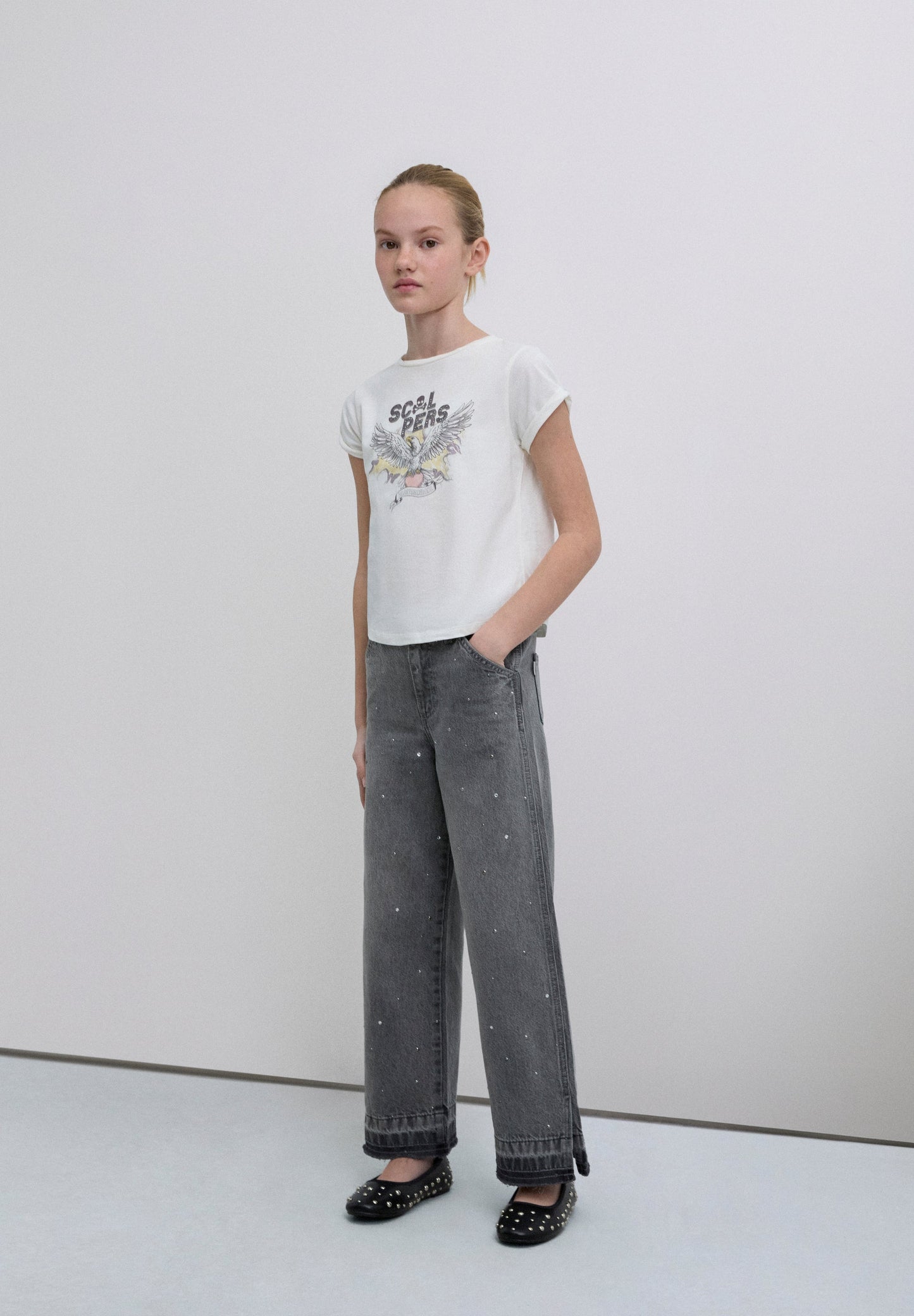 T-SHIRT MIT ADLER-PRINT