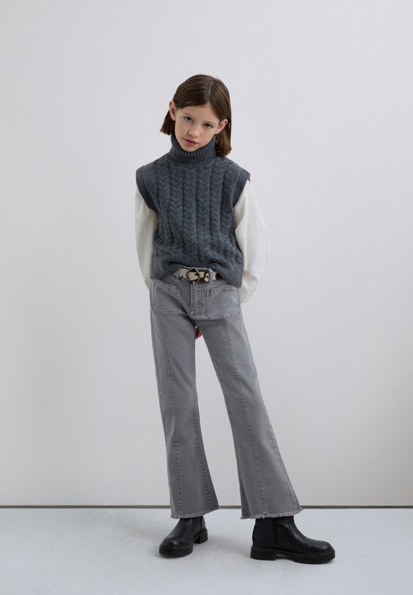 PULL SANS MANCHES MAILLE COL