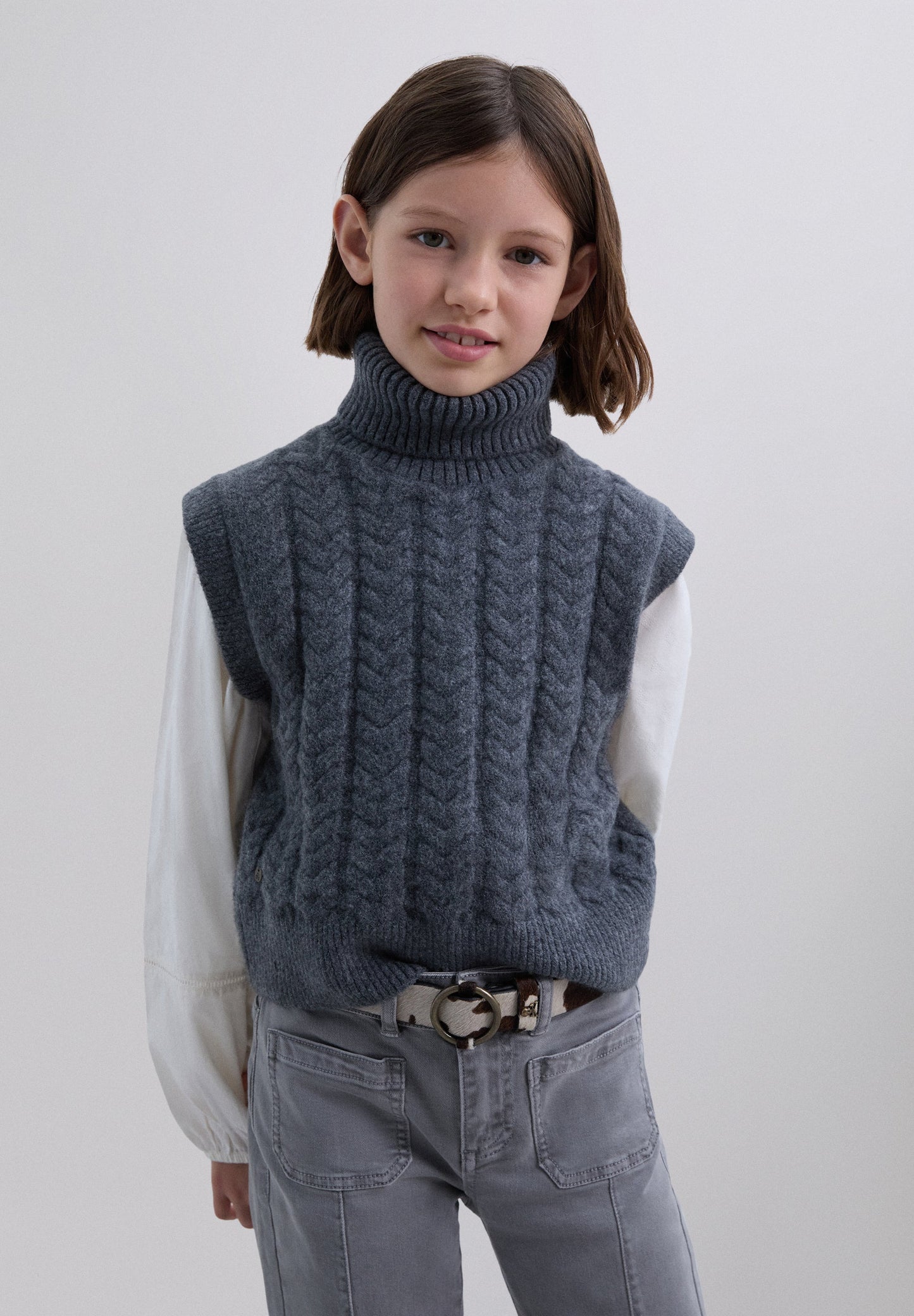 PULL SANS MANCHES MAILLE COL