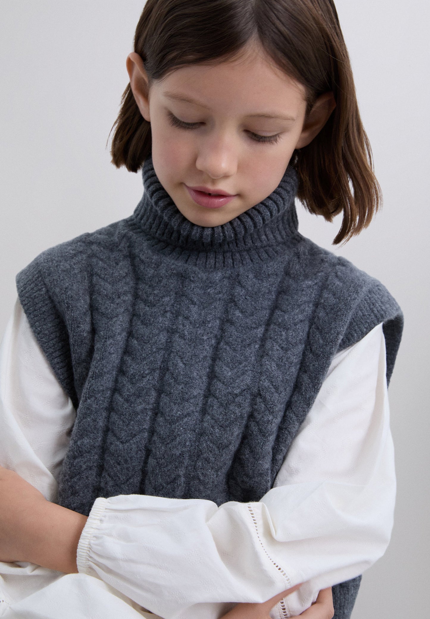 PULL SANS MANCHES MAILLE COL