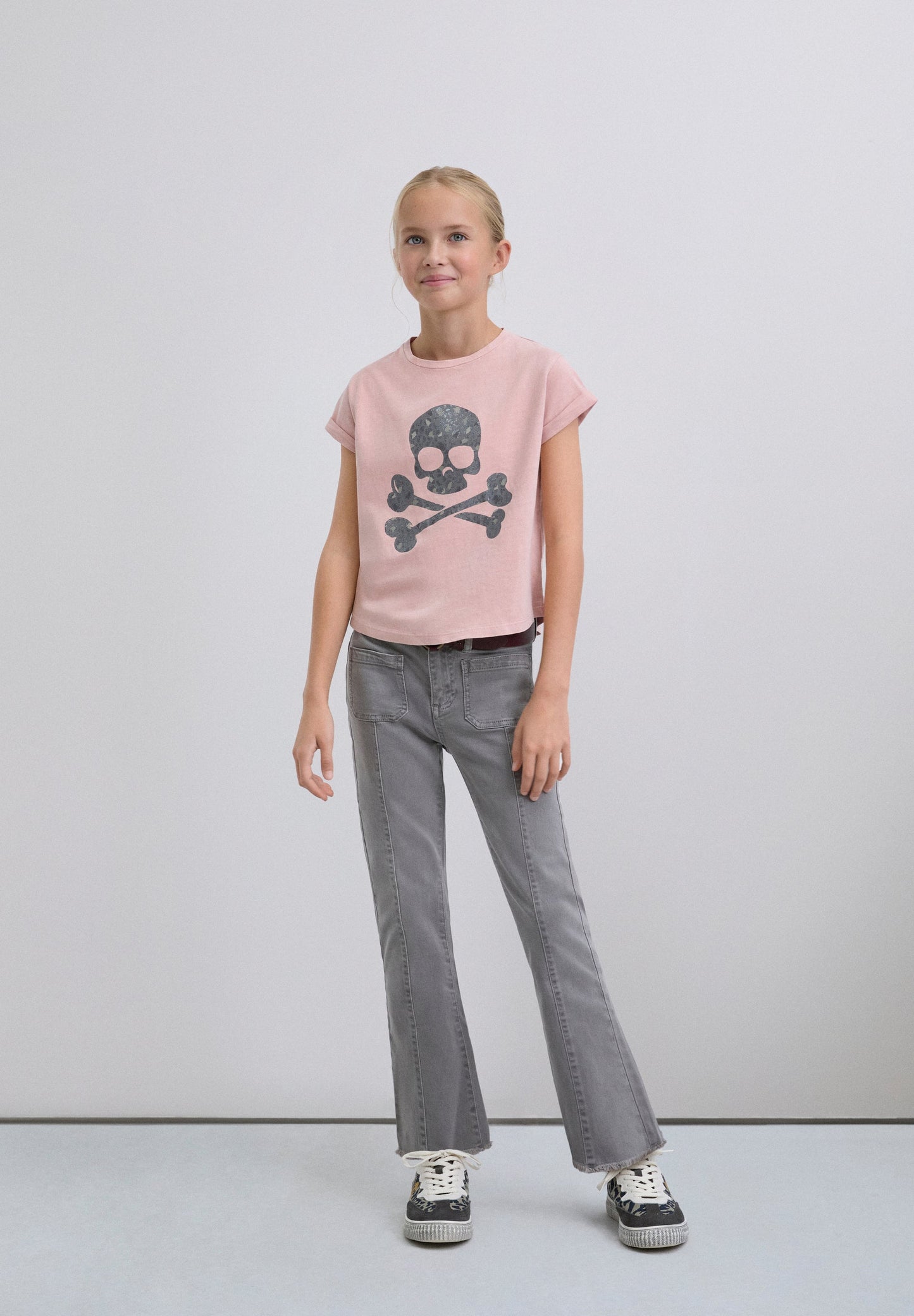 T-SHIRT WITH SKULL PRINT