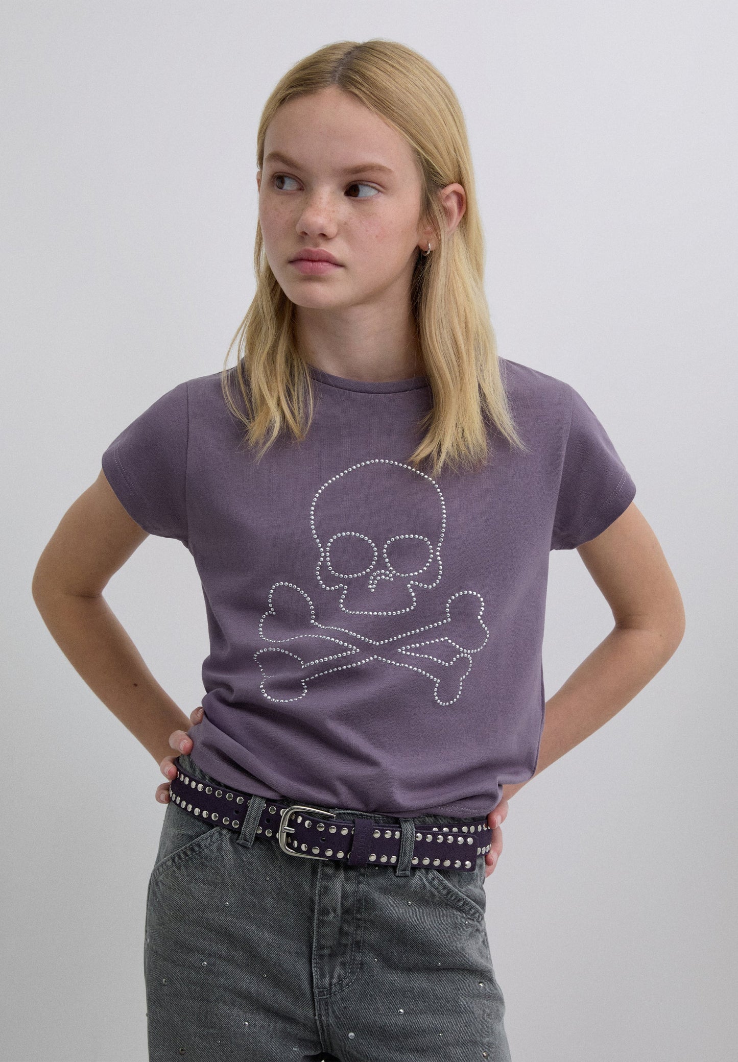 T-SHIRT STRASS SKULL