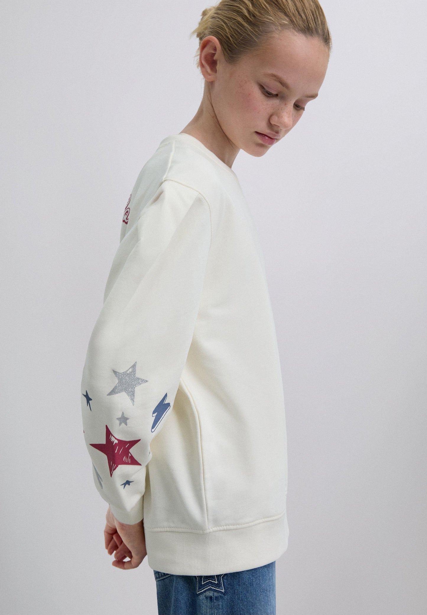 SWEAT IMPRIMÉ MANCHES BOUFFANTES