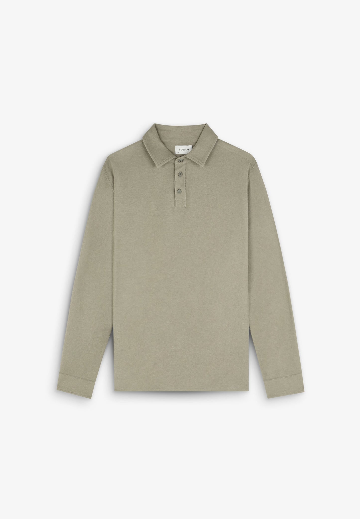 STRICK-POLOSHIRT MIT LANGEN ÄRMELN