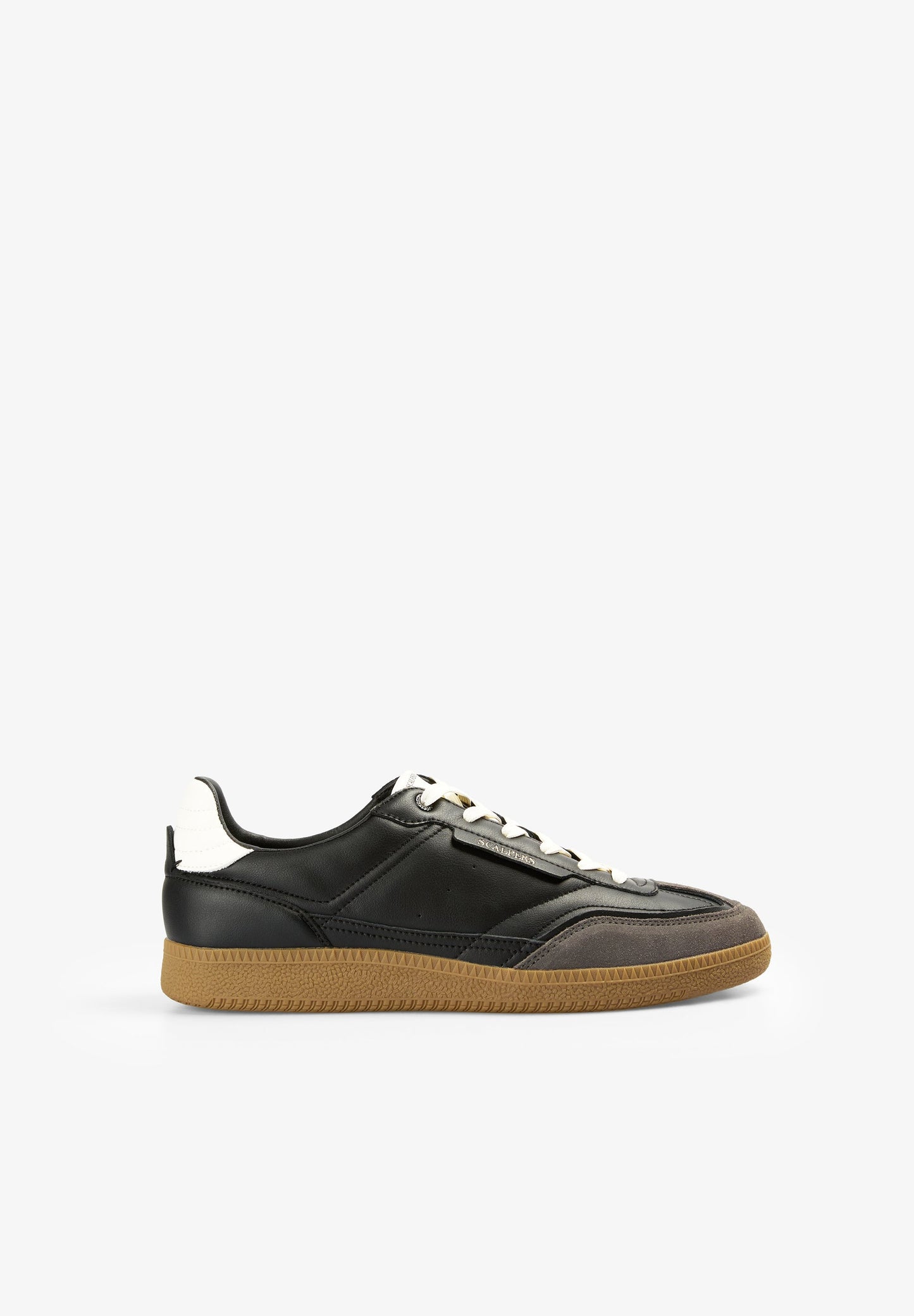 LEATHER TRAINER WITH CONTRAST SOLE