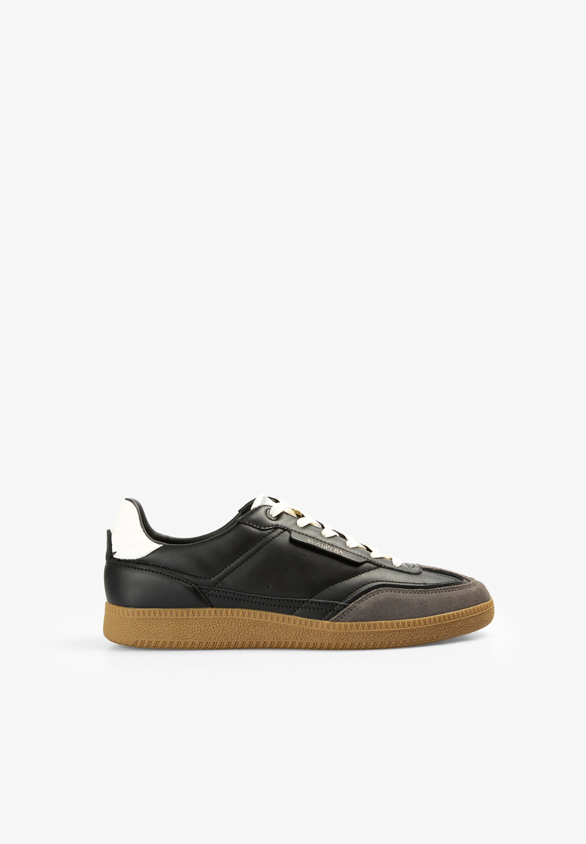LEATHER TRAINER WITH CONTRAST SOLE