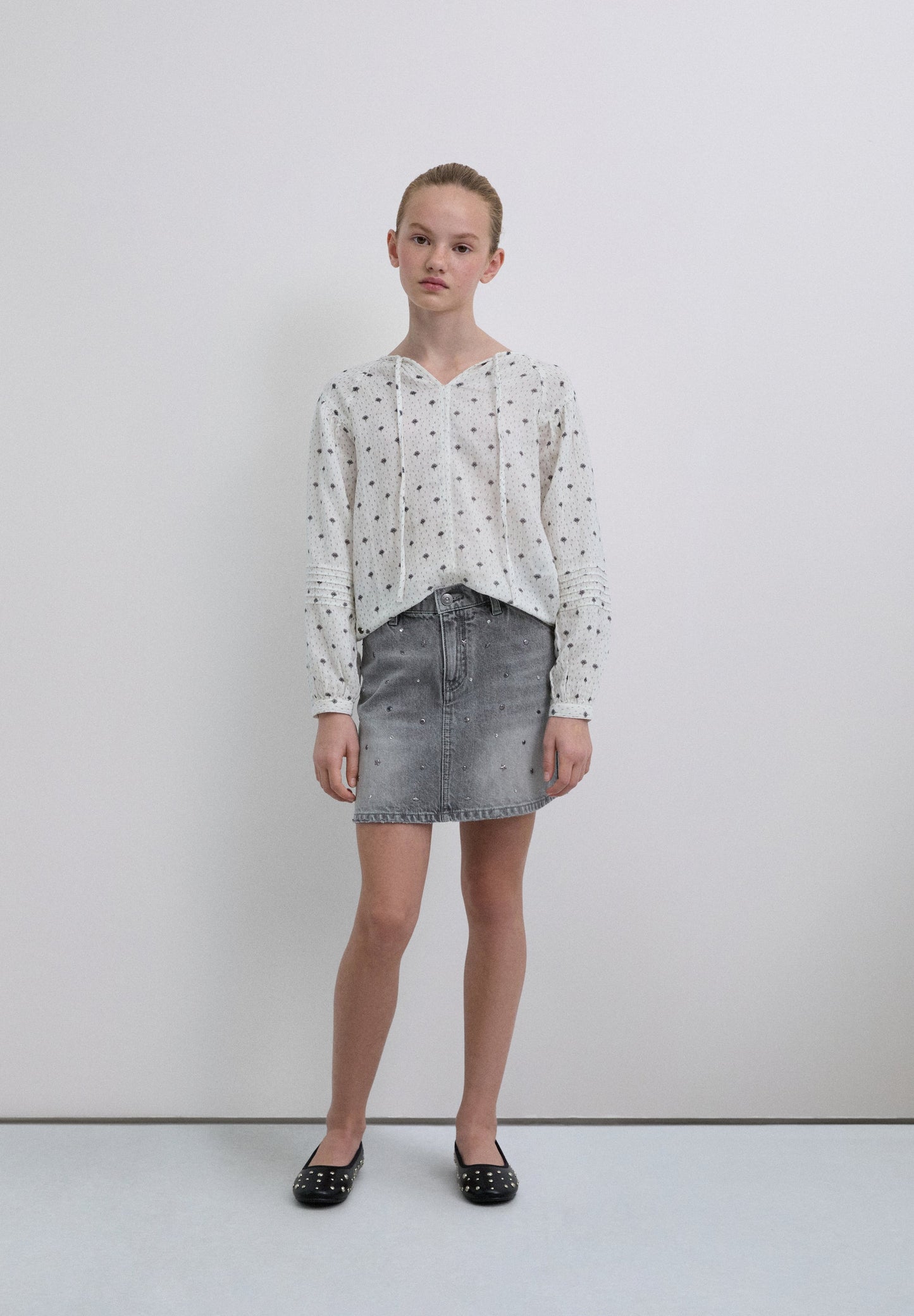 MINI-JUPE DENIM CLOUS