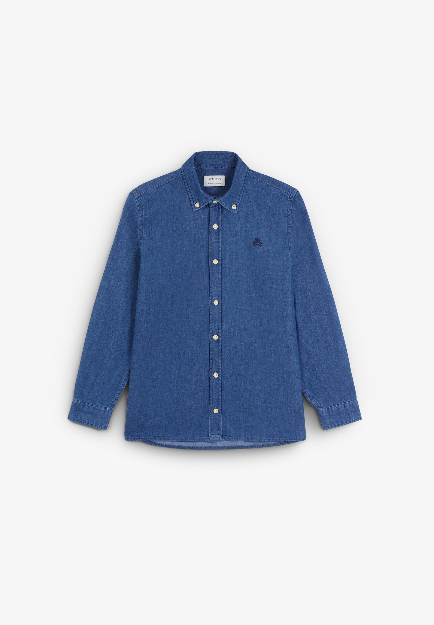 DENIM OVERHEMD DOODSHOOFD