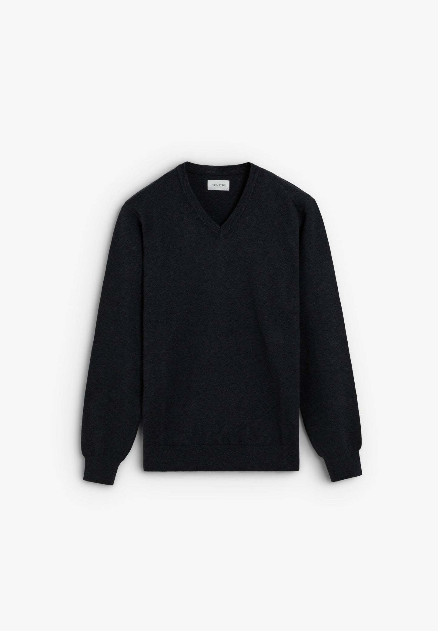 GEBREIDE KATOENEN TRUI MET V-HALS