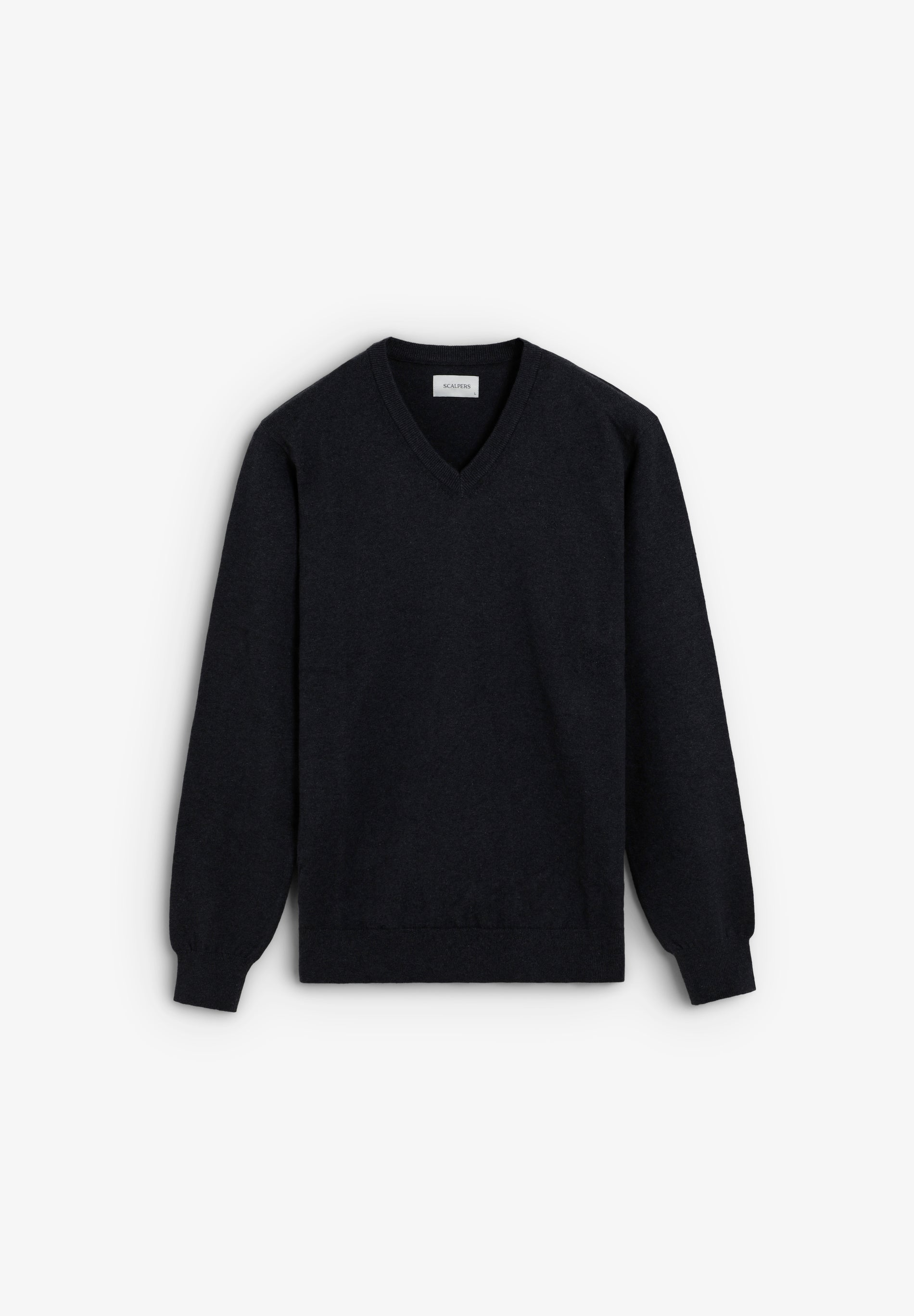 GEBREIDE KATOENEN TRUI MET V-HALS