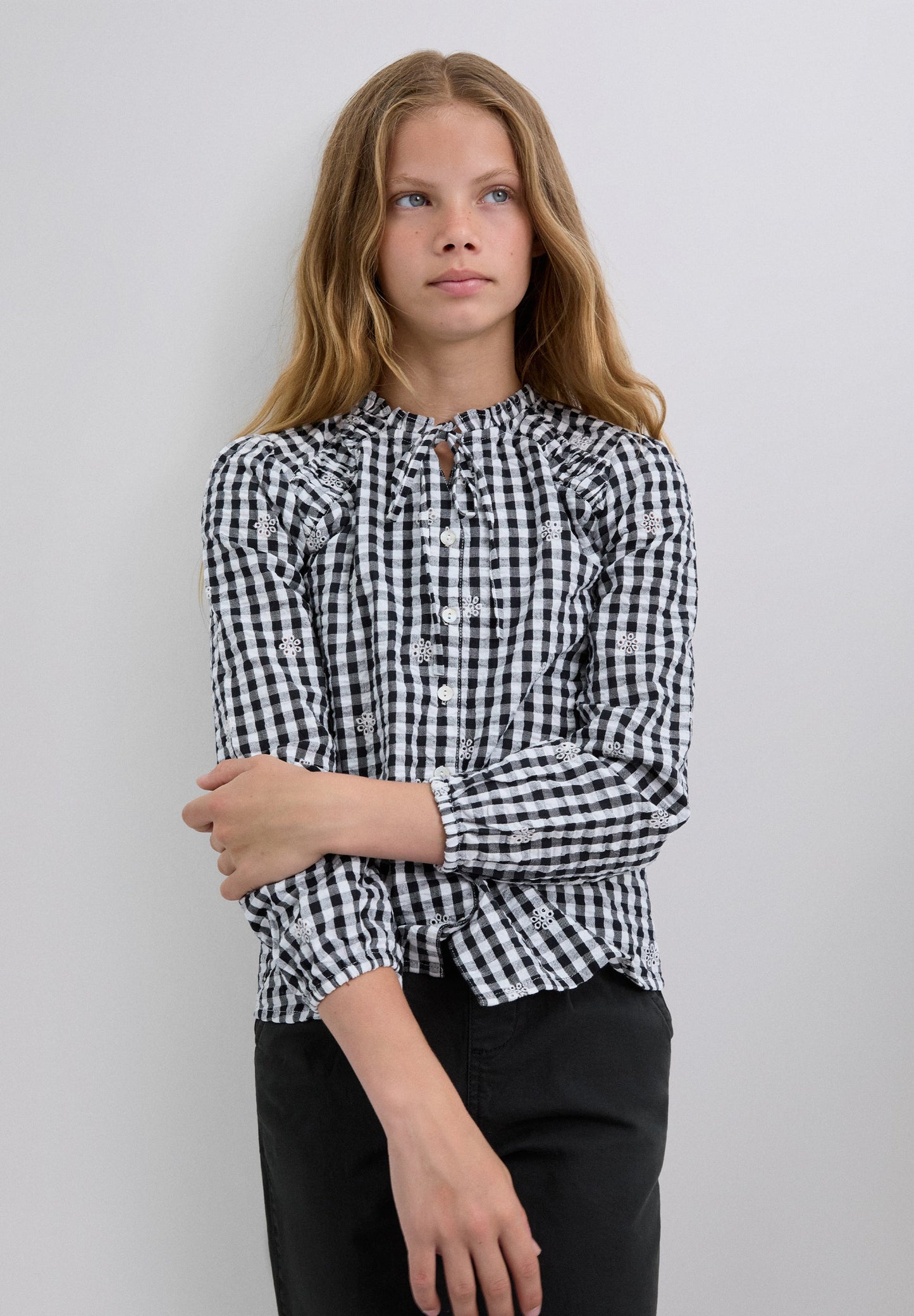 CHEMISE CARREAUX RUBAN