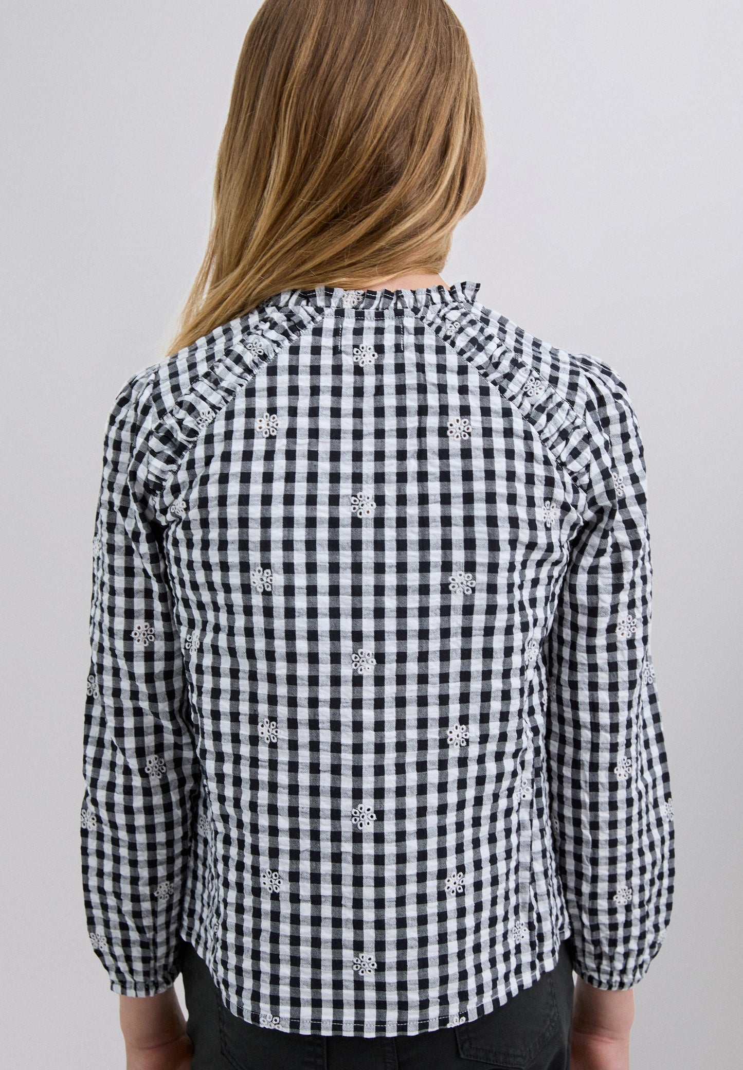 CHECK SHIRT WITH BOW