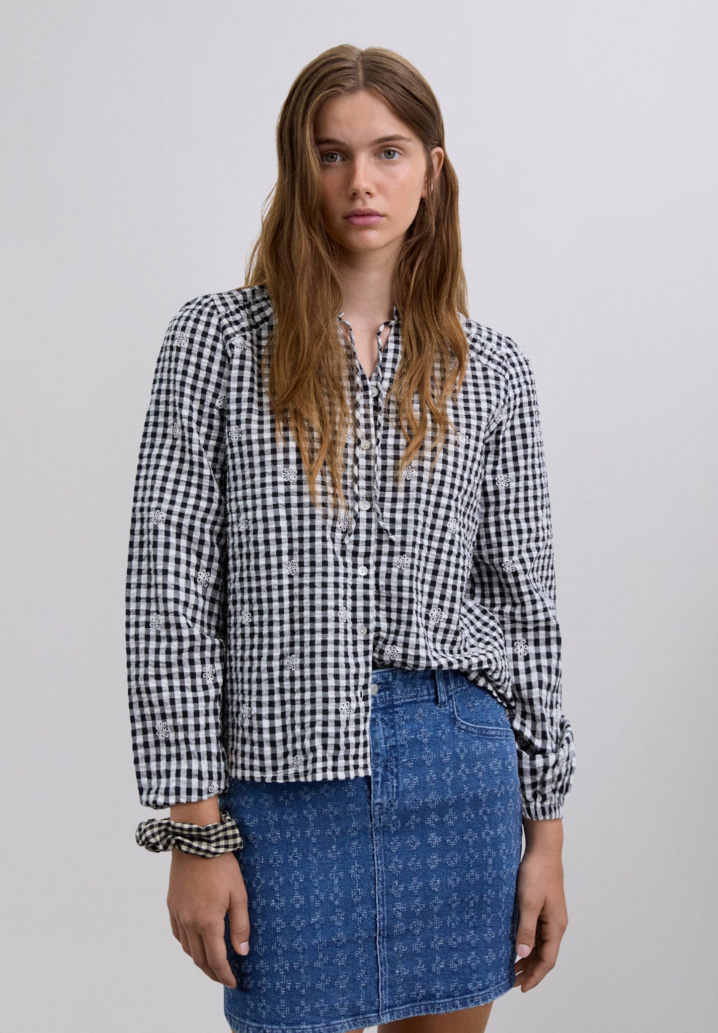 CHEMISE CARREAUX RUBAN