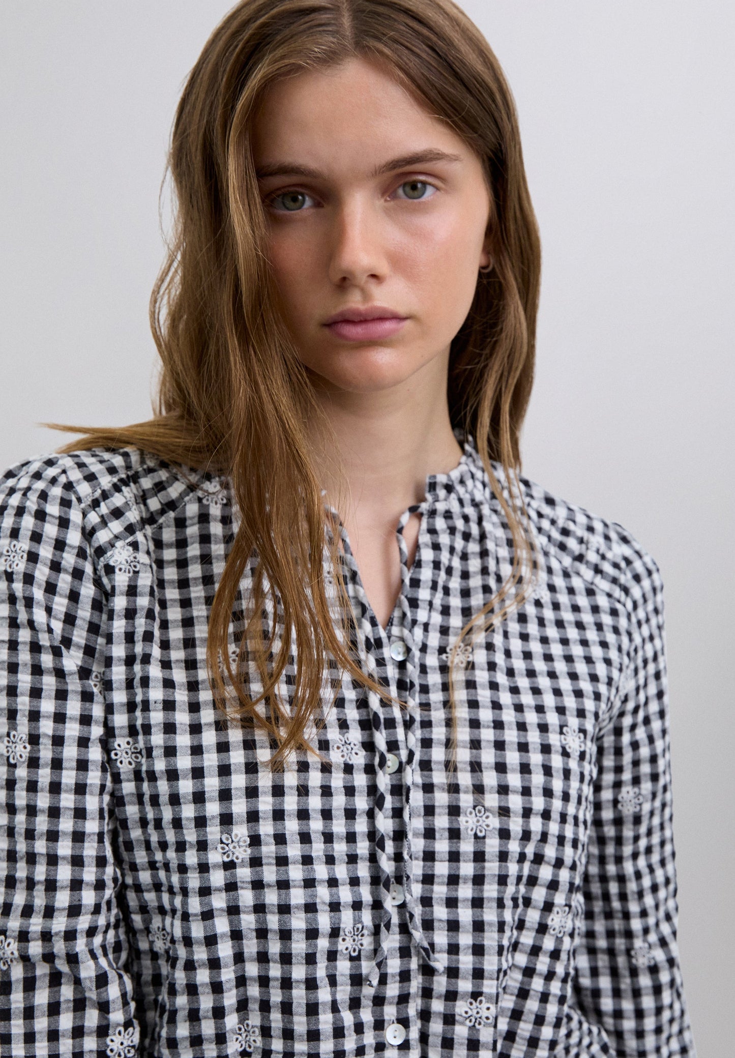 CHEMISE CARREAUX RUBAN