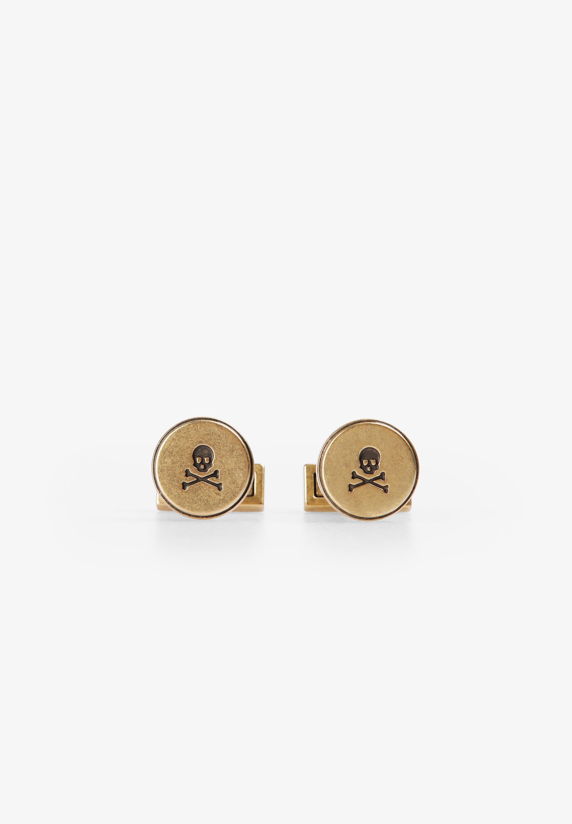 BOUTONS DE MANCHETTE LAITON SKULL GRAVÉ