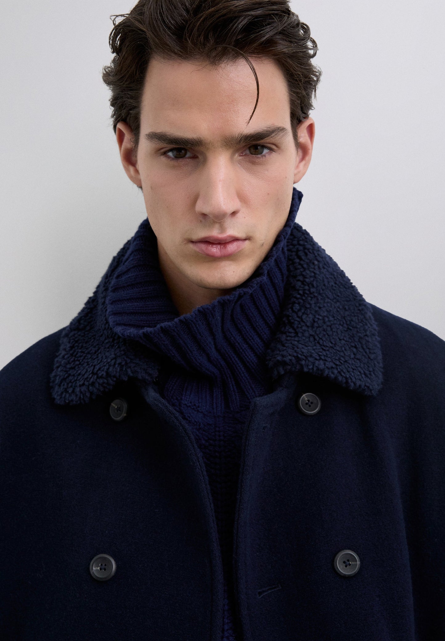 MANTEAU BOUTONNÉ CROISÉ LAINE