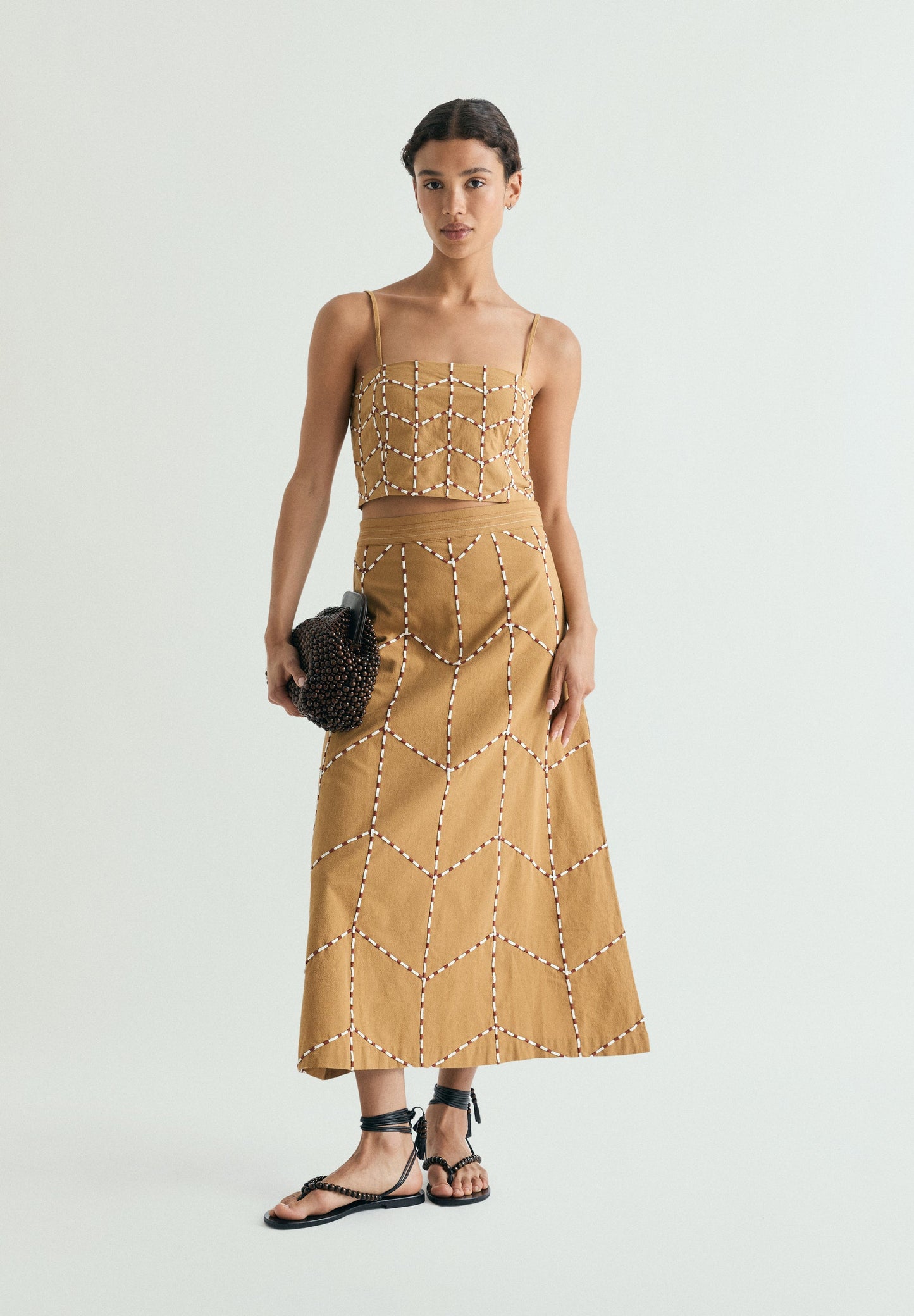 GEOMETRIC EMBROIDERED TOP