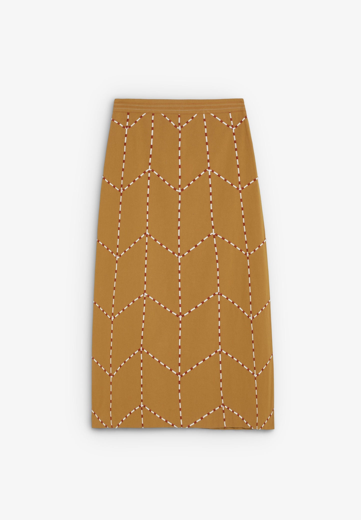 MIDI-ROCK MIT GEOMETRISCHER STICKEREI