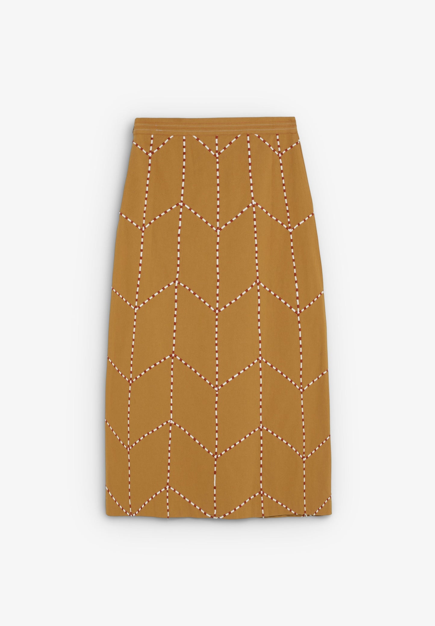 MIDI-ROCK MIT GEOMETRISCHER STICKEREI