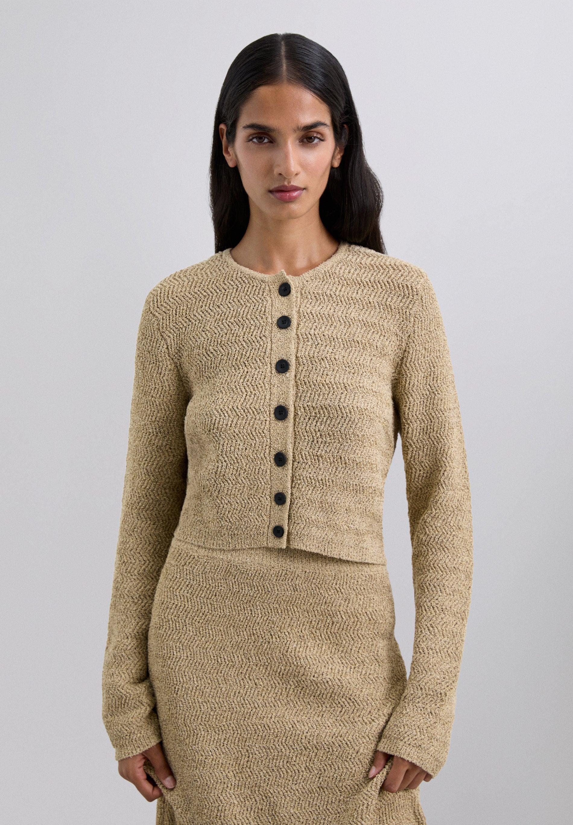 CARDIGAN MAILLE CONTRASTE
