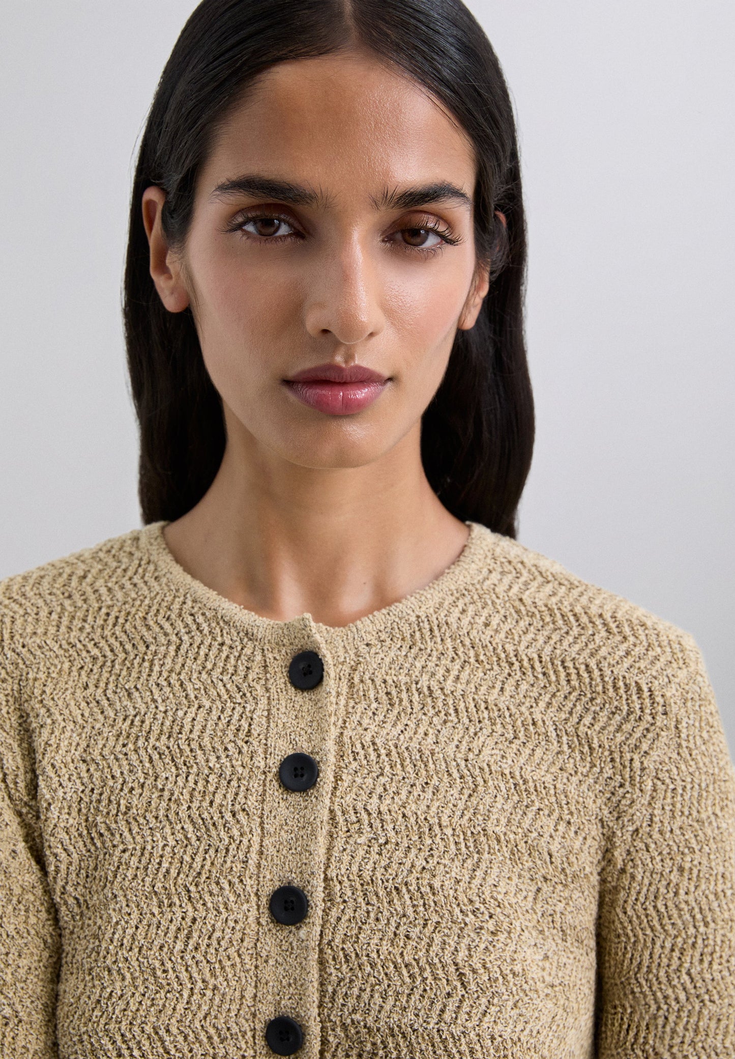 CONTRAST KNIT CARDIGAN