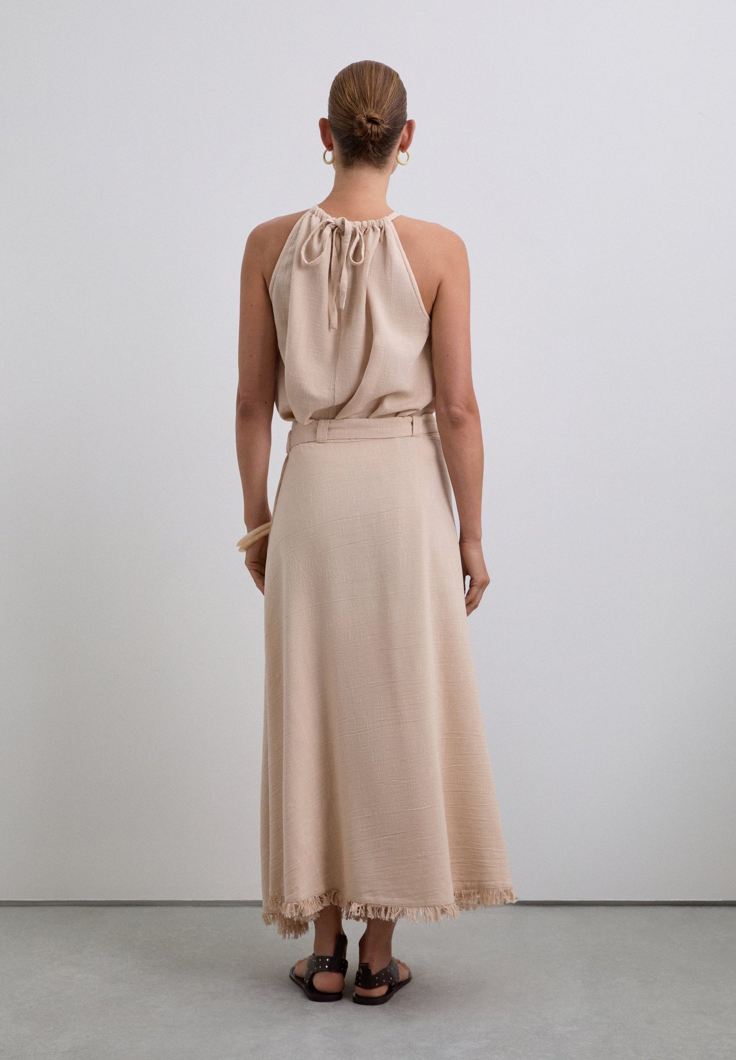 JUPE MIDI FRANGES