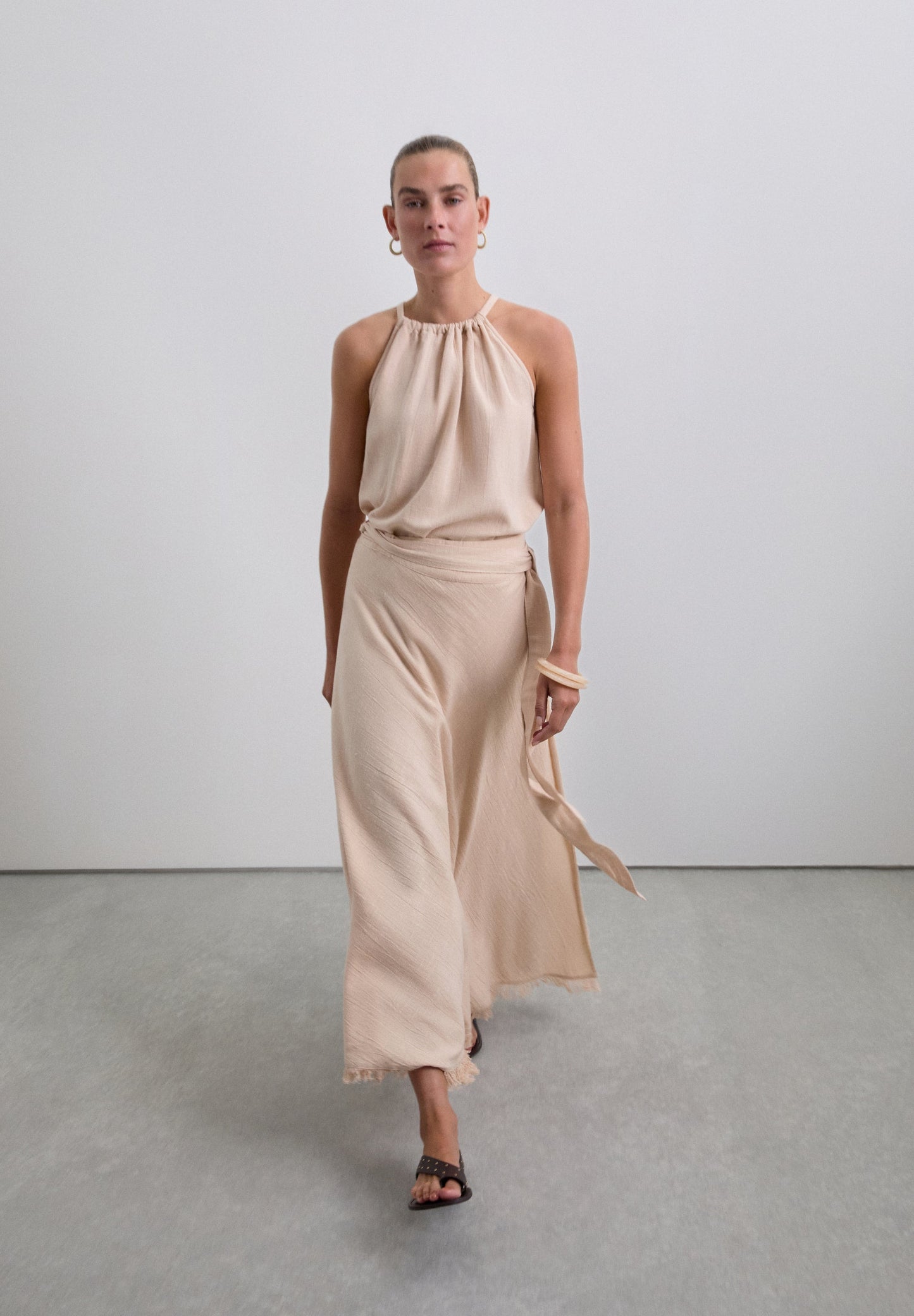 JUPE MIDI FRANGES